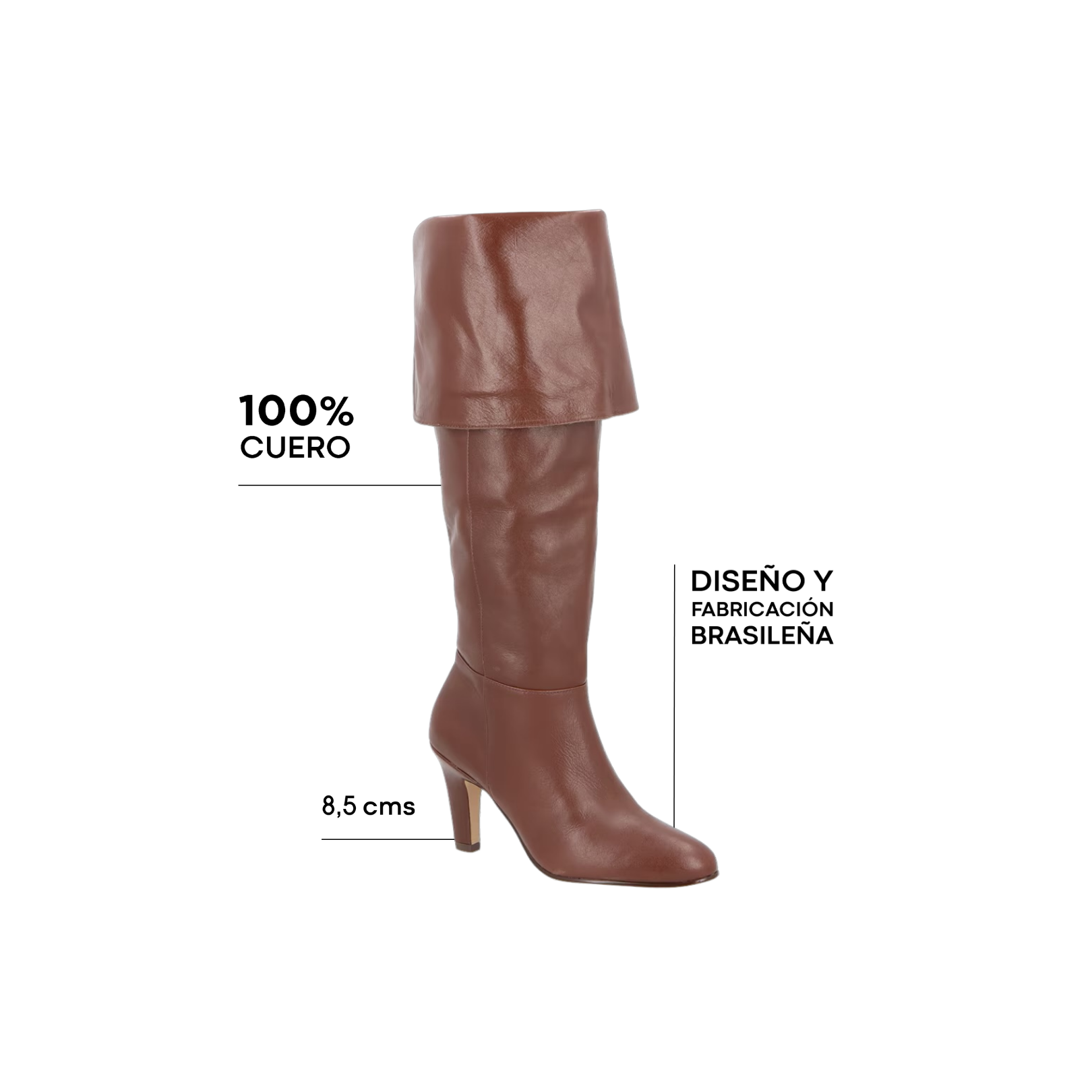 Bota Over the Knee Cuero Café LB - 211