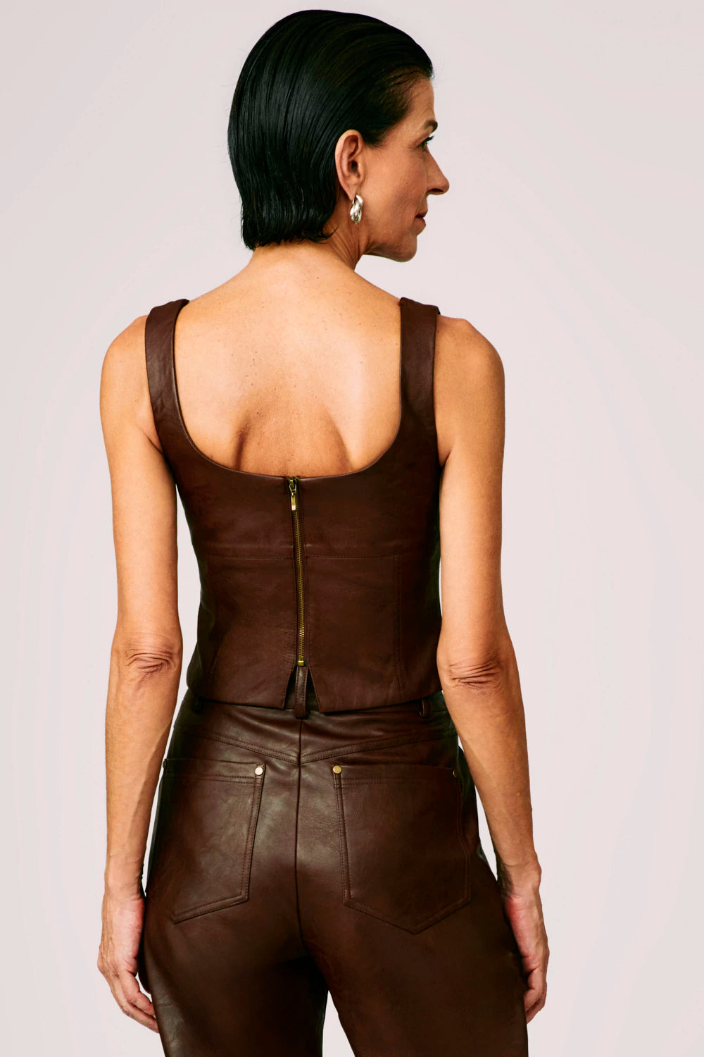 Blusa Inara Cuero Pu Marron Rock Lola