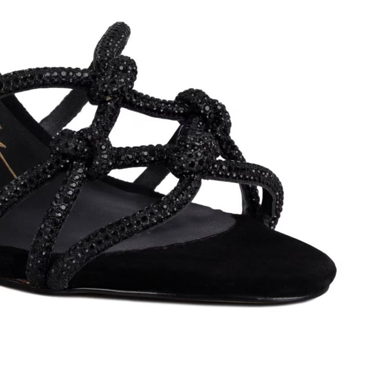 Sandalia Negra Cristales Luiza Barcelos