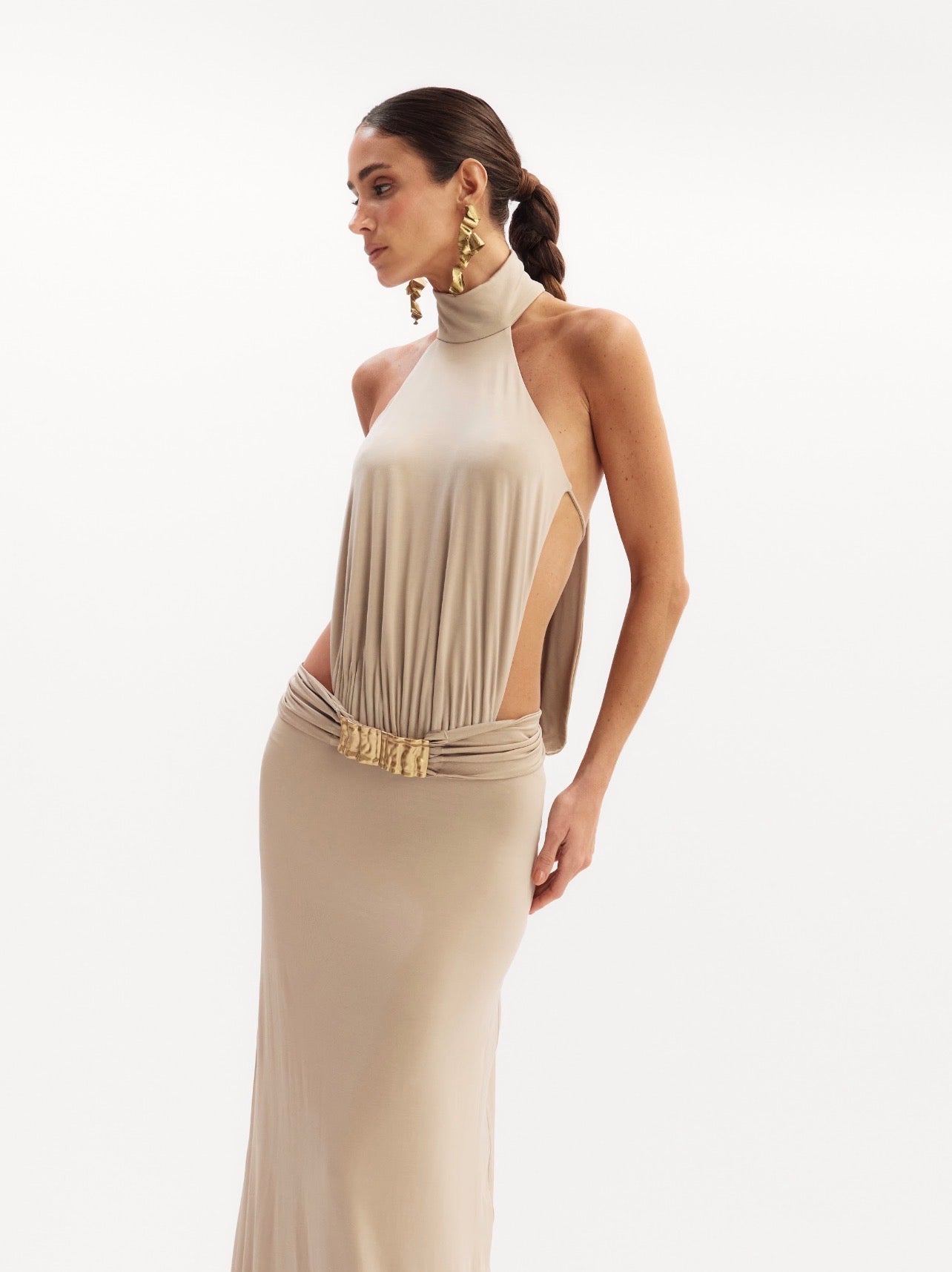 Vestido Clarissa Beige Oasis