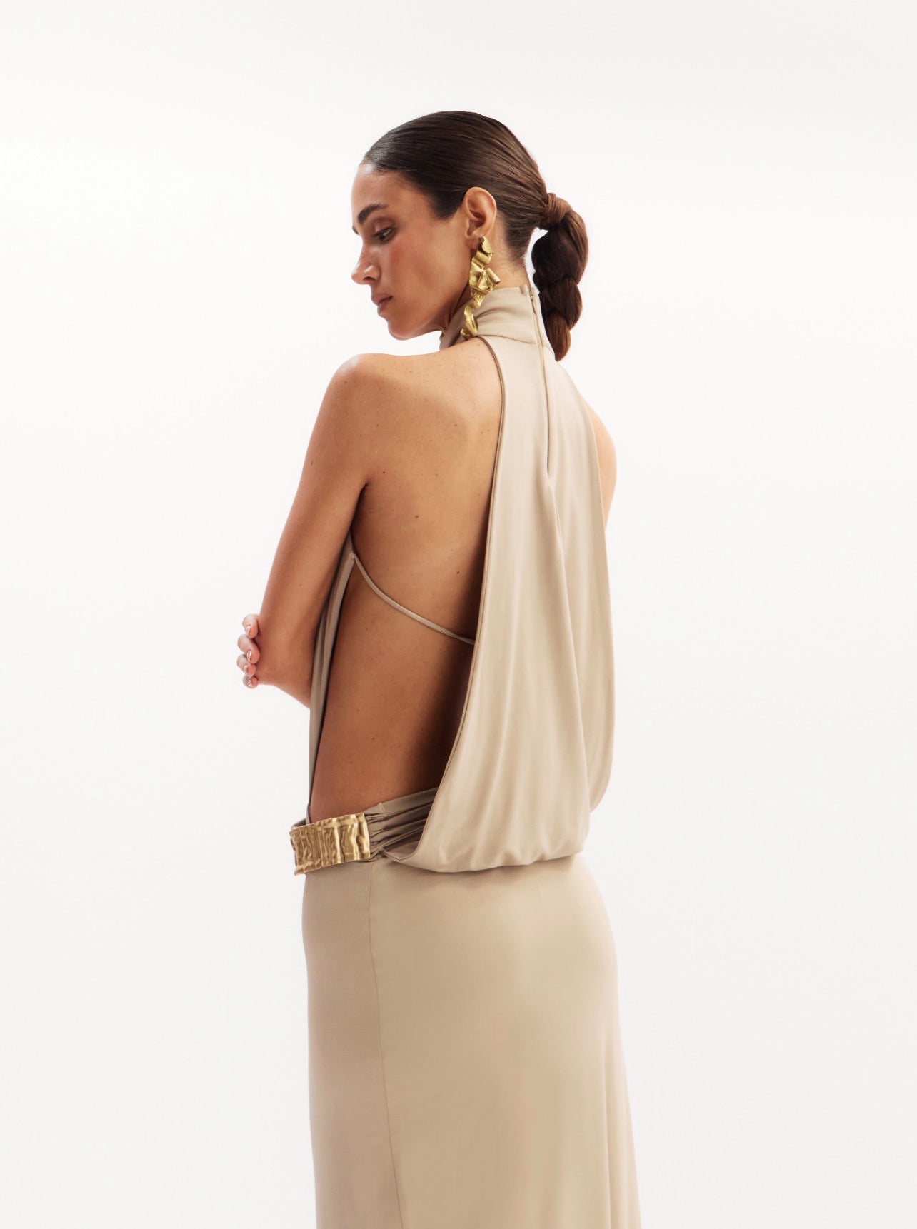 Vestido Clarissa Beige Oasis
