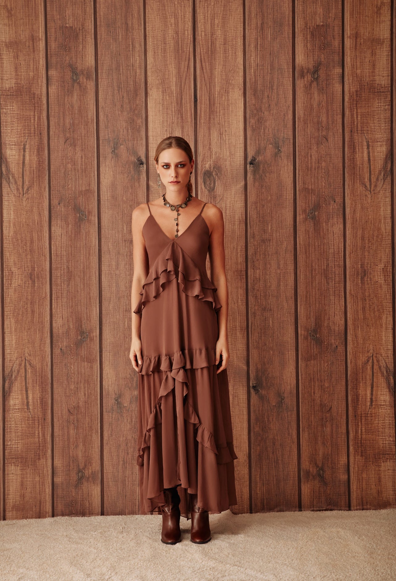 Vestido Melina Marron Rock Lola