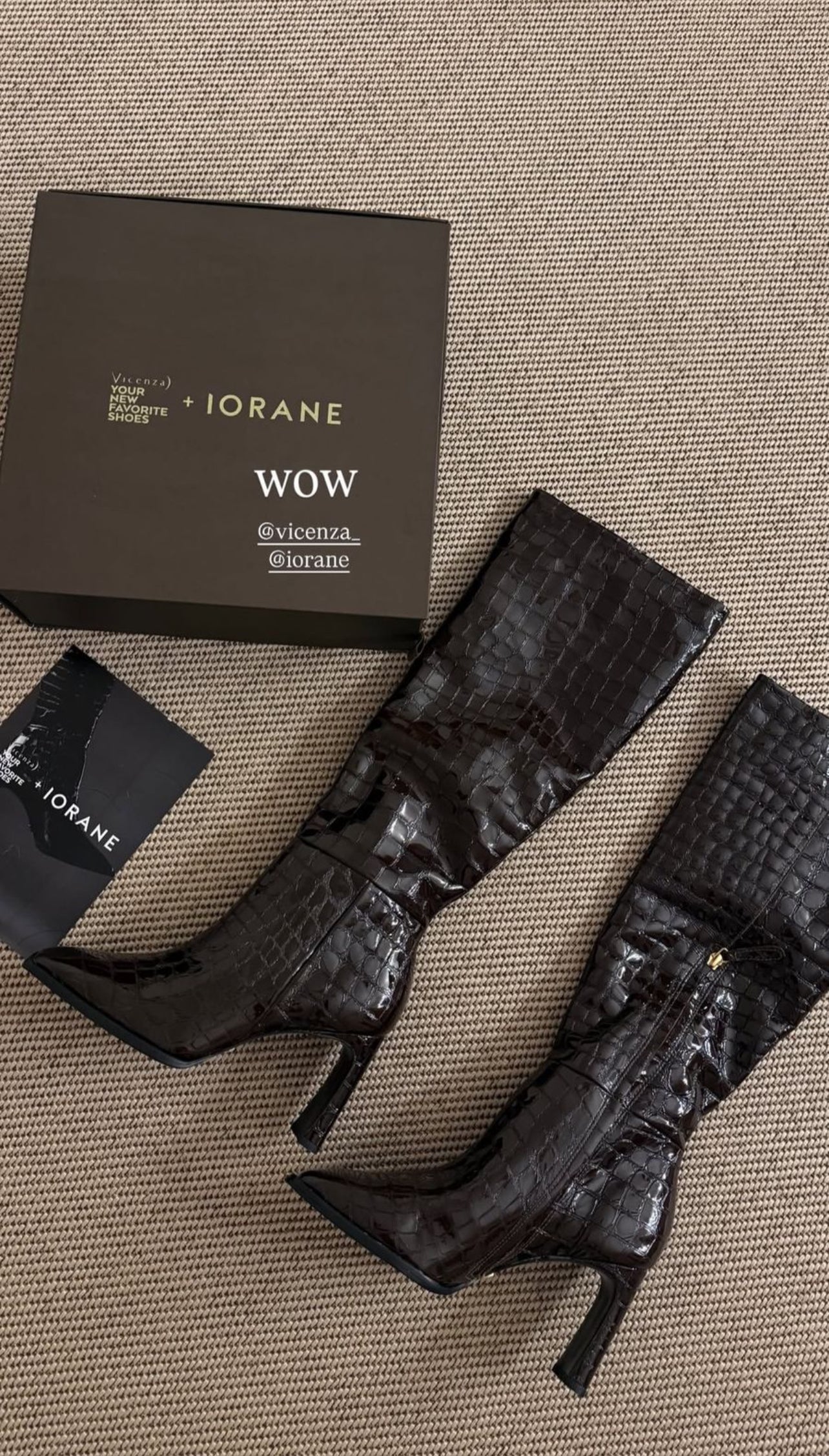 Bota Stella Croco Gloss Negra Vicenza