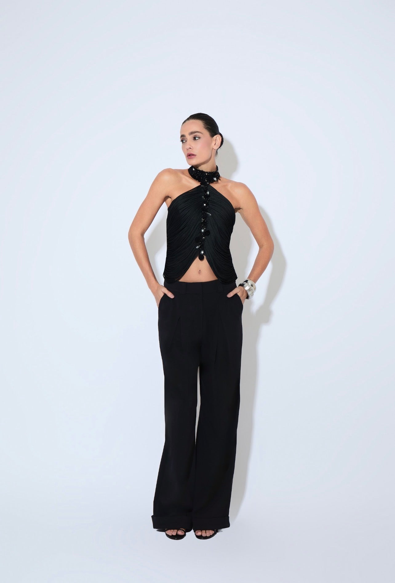 Top Hazel Flecos Negro Rock Lola