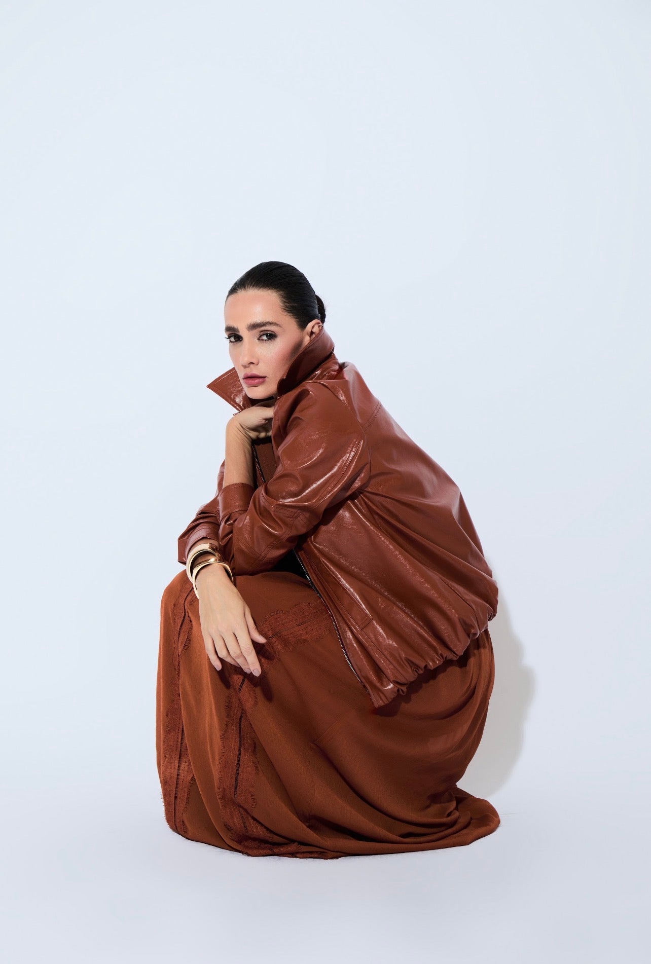 Chaqueta Agnes Cuero Pu Caramelo Rock Lola