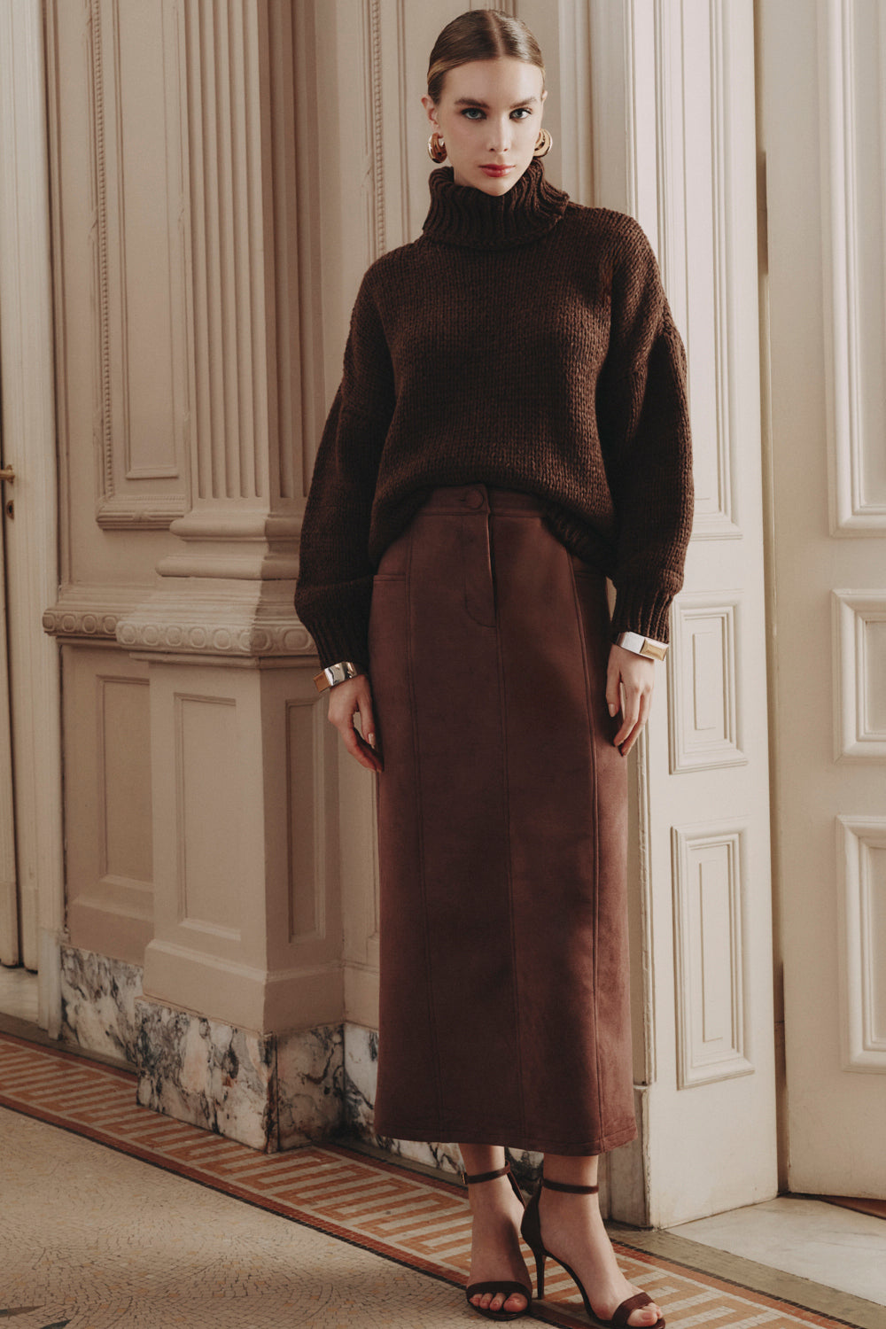 Falda Vicenza Suede Marron Rock Lola