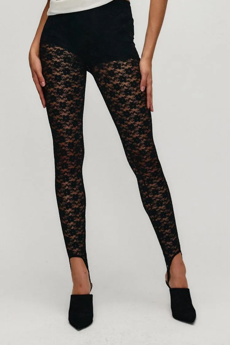 Pantalon Lyla Encaje Negro Leblog