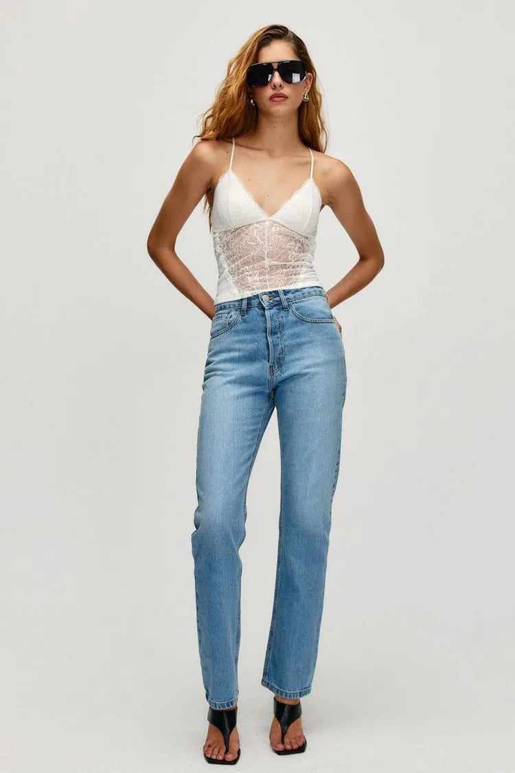 Top Layla Encaje Off White Leblog