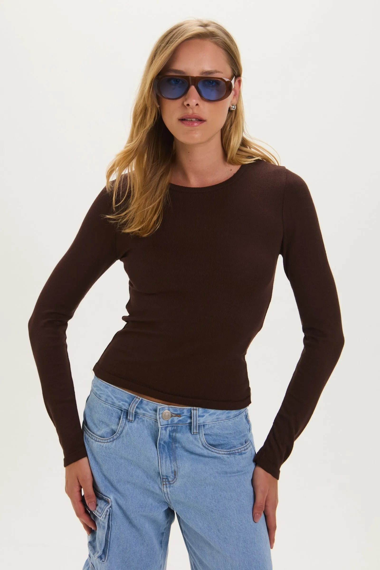 Blusa Marilia Marron Leblog