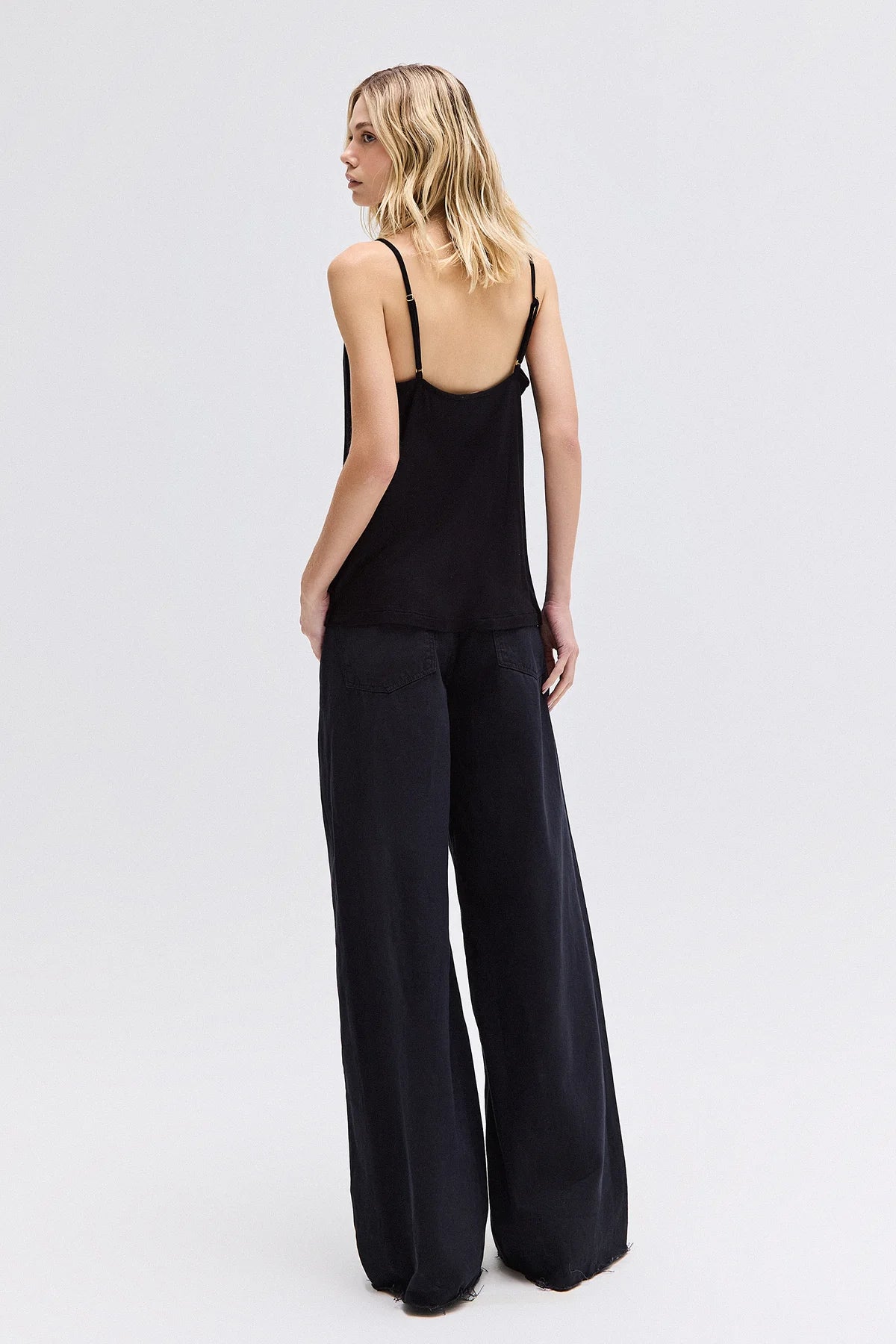 Palazzo Jeans Ancho Negro TIG