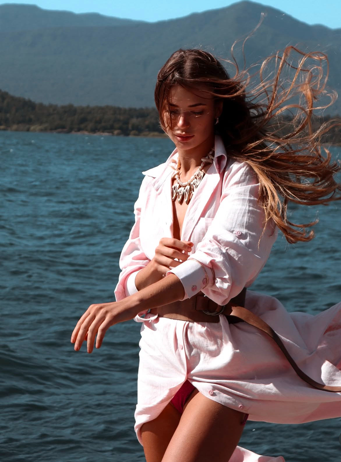 Chemise Lino Diane Rosado LB