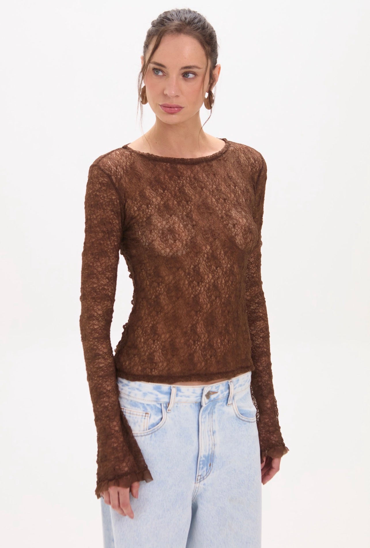 Blusa Bianca Marron Leblog
