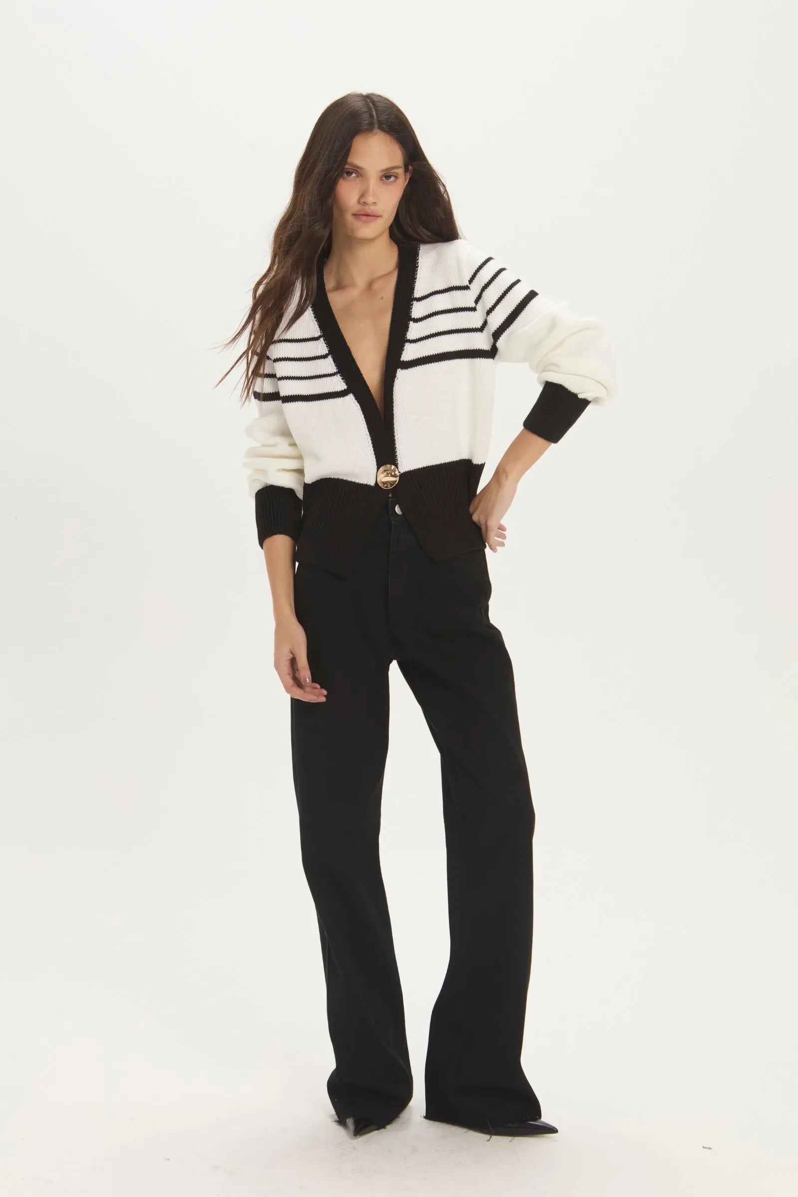 Chaleco Olivia Off y Negro Leblog