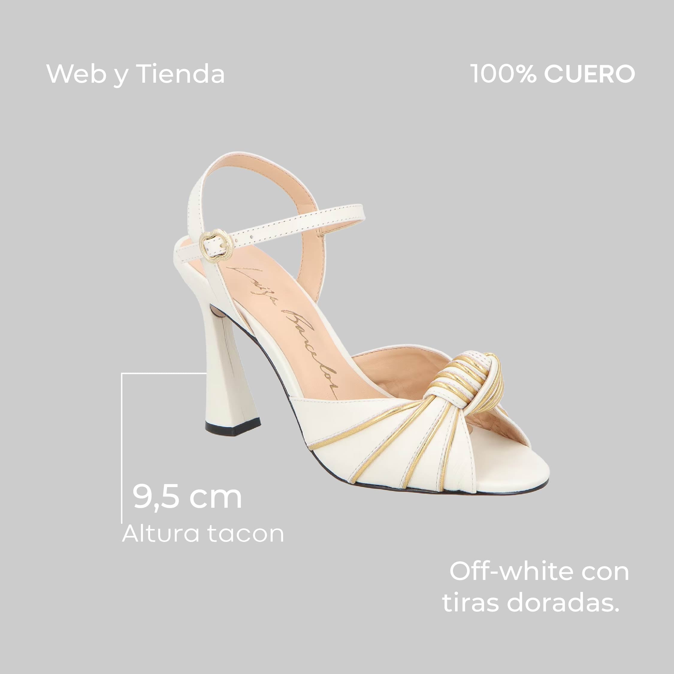 Sandalia Cuero Off Dorada Luiza Barcelos - 126