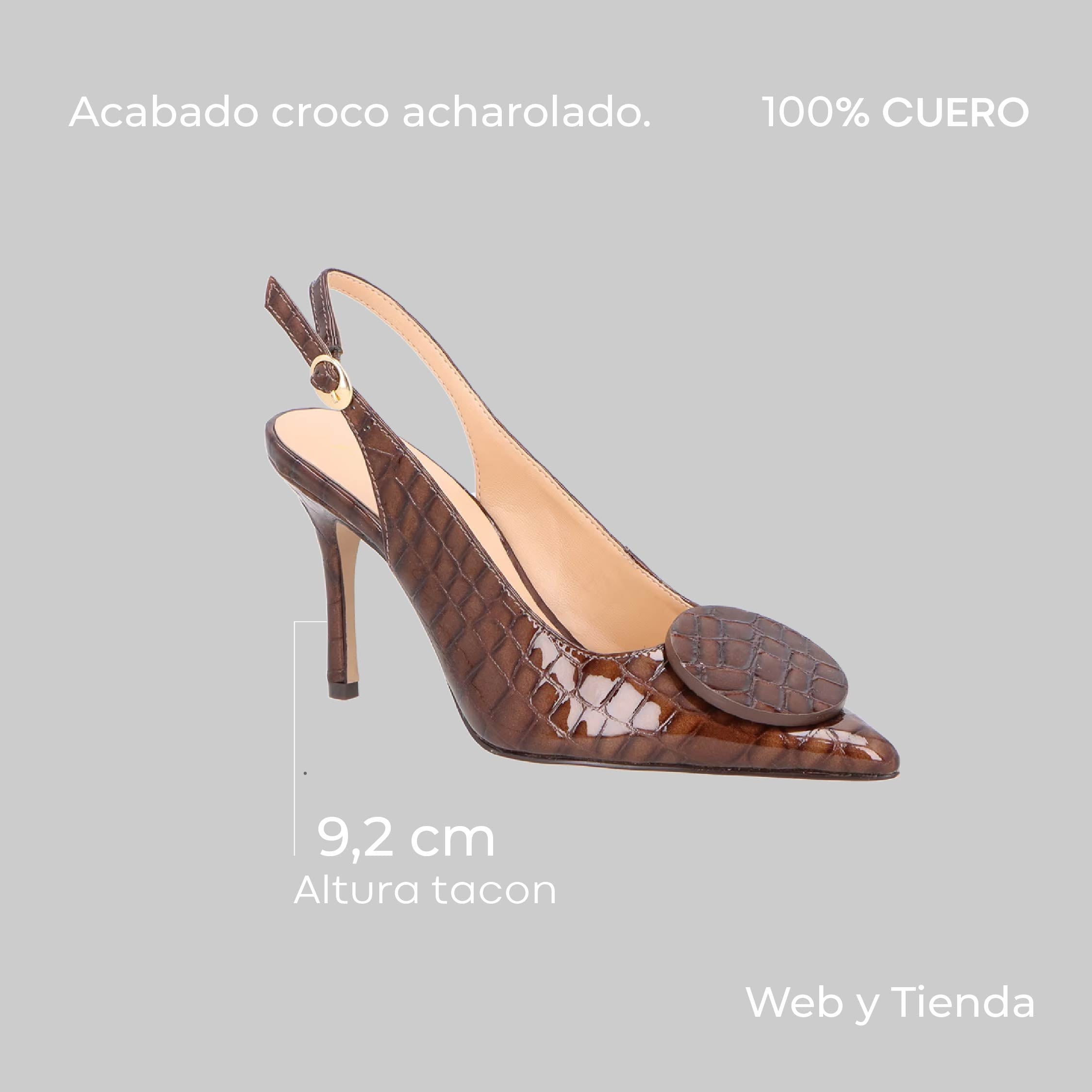 Scarpin Alto Croco Marron Luiza Barcelos - 140