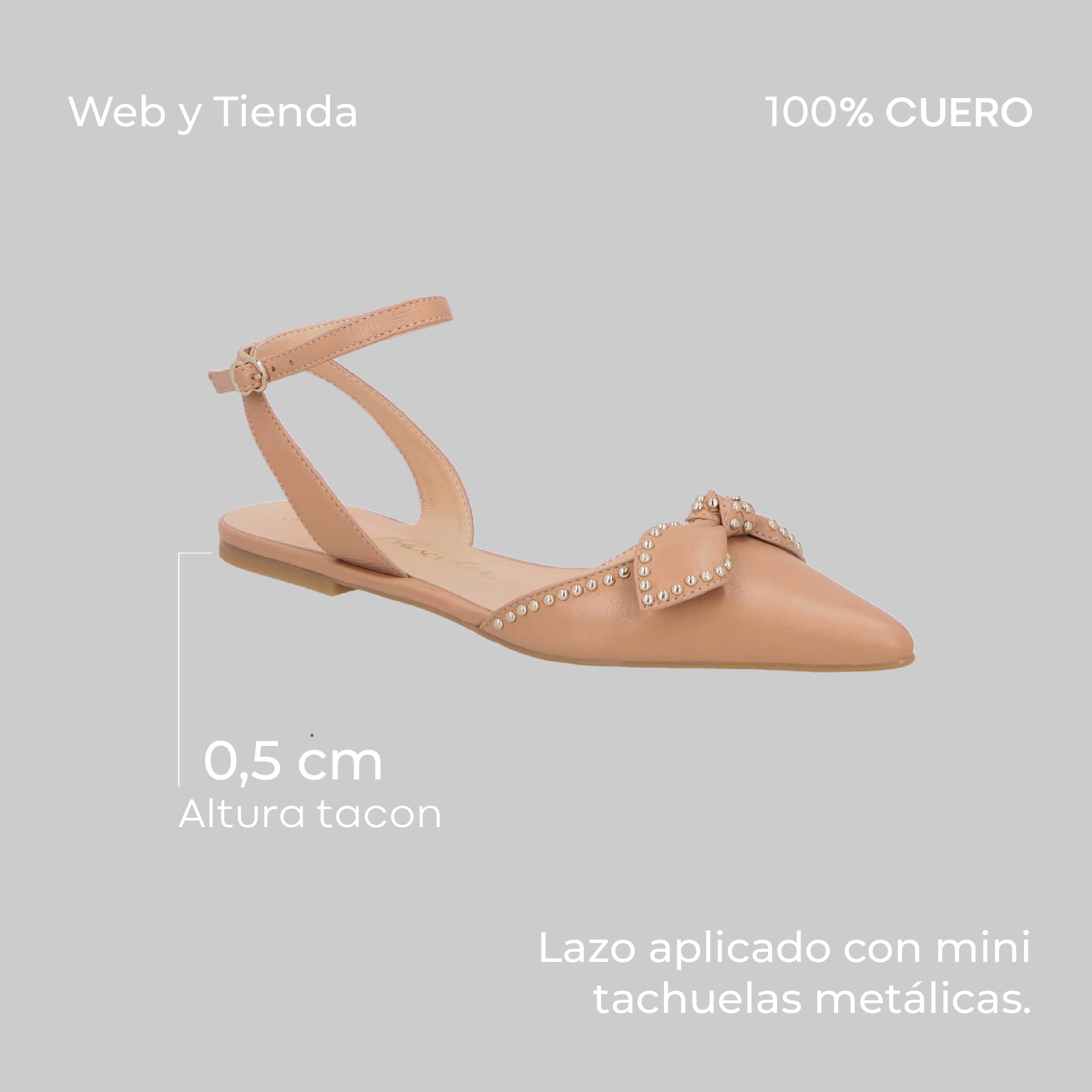 Bailarina Cuero Beige Luiza Barcelos - 148