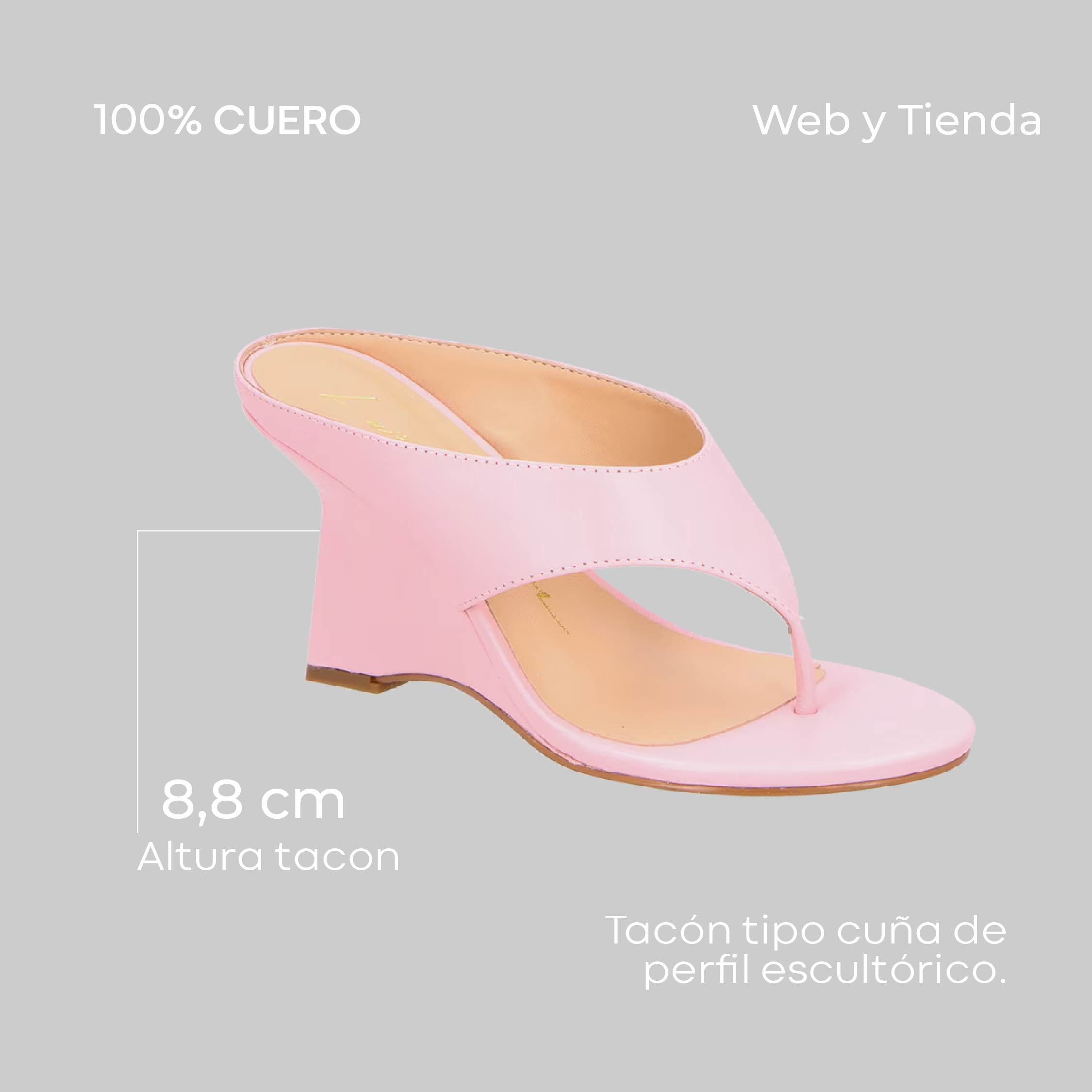 Sandalia Cuero Dedo Rosada Luiza Barcelos - 135