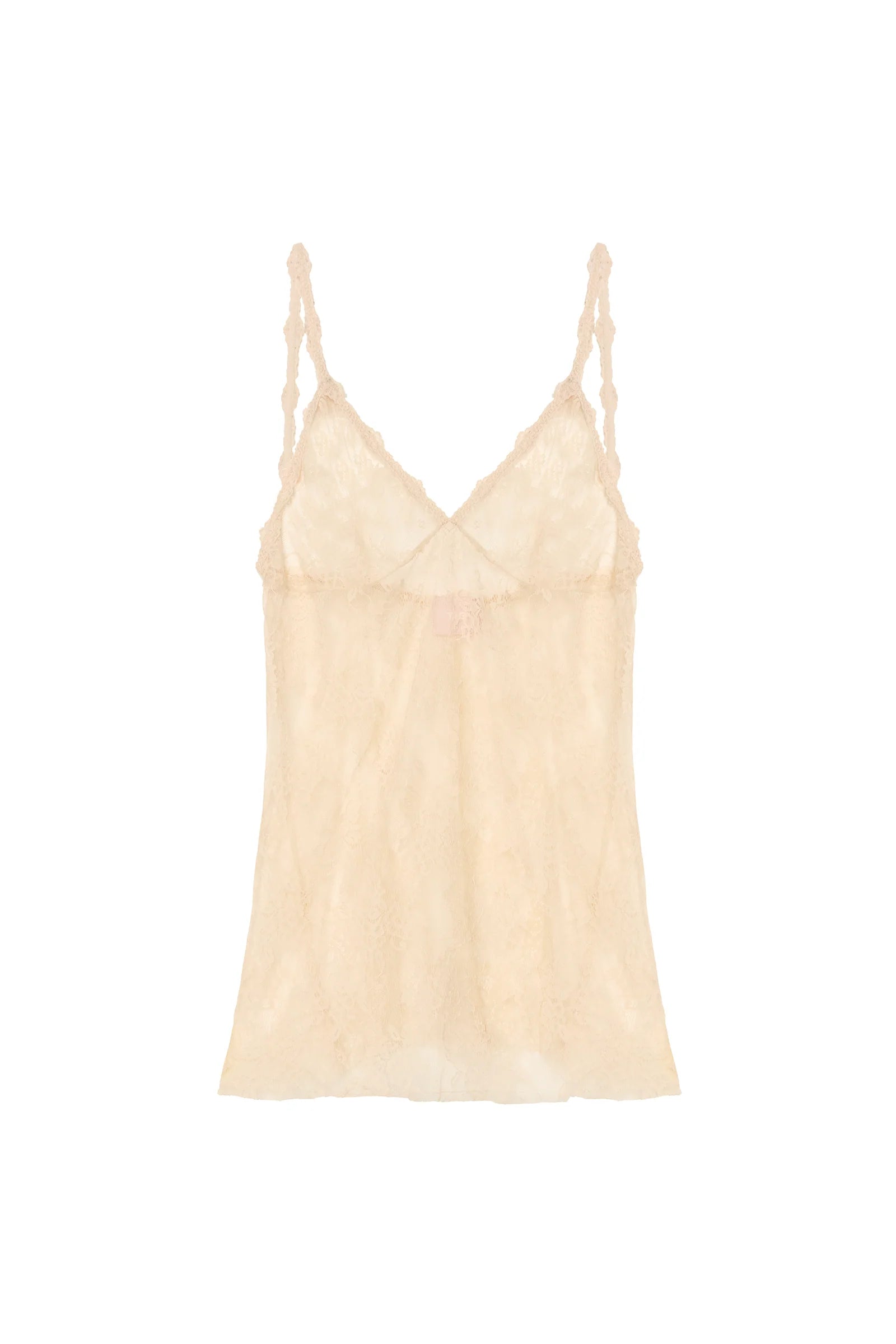 Blusa Sin Mangas Encaje Beige TIG