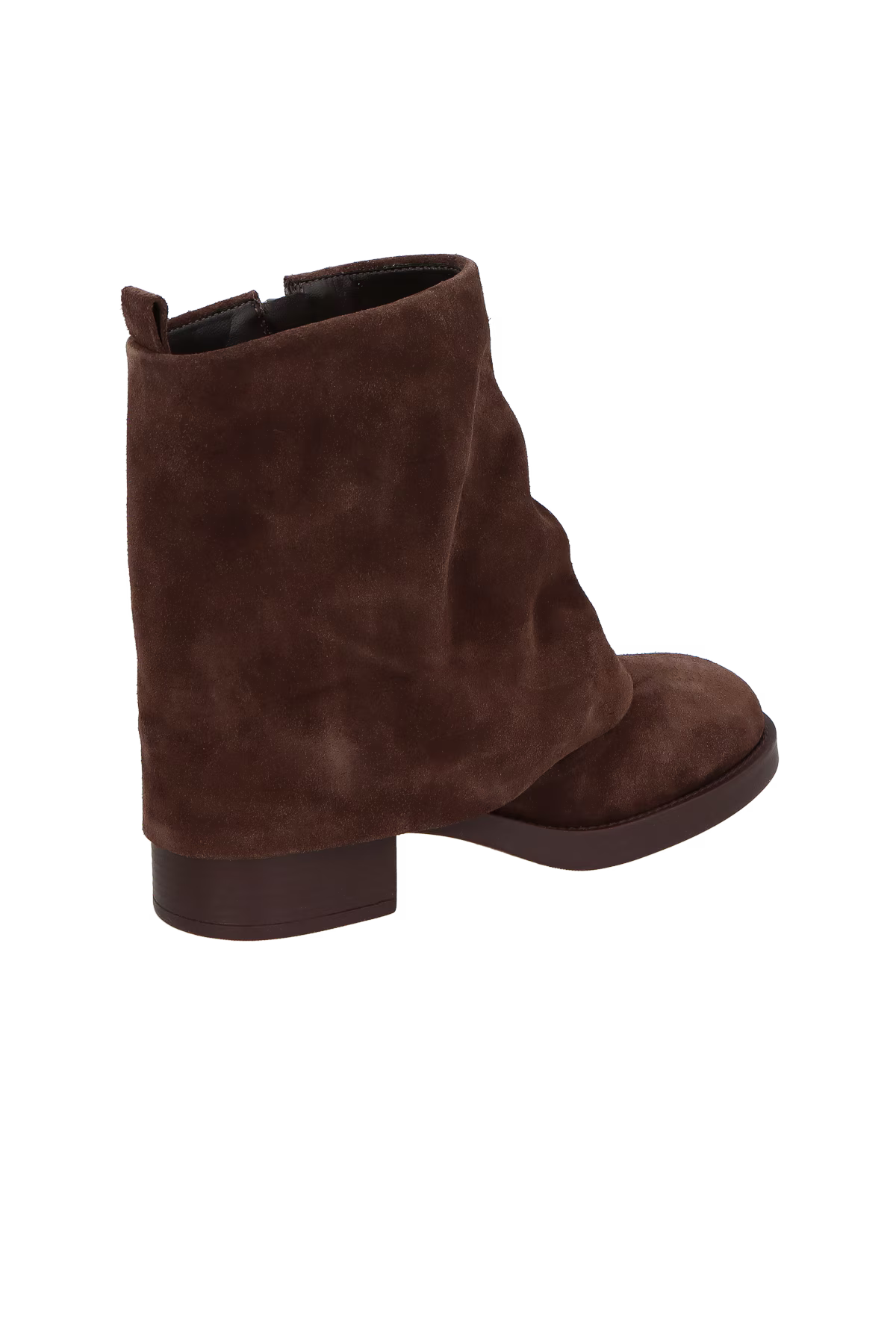 Bota Caña Sobrepuesta Corta Gamuza Marrón Café Caña Luiza Barcelos