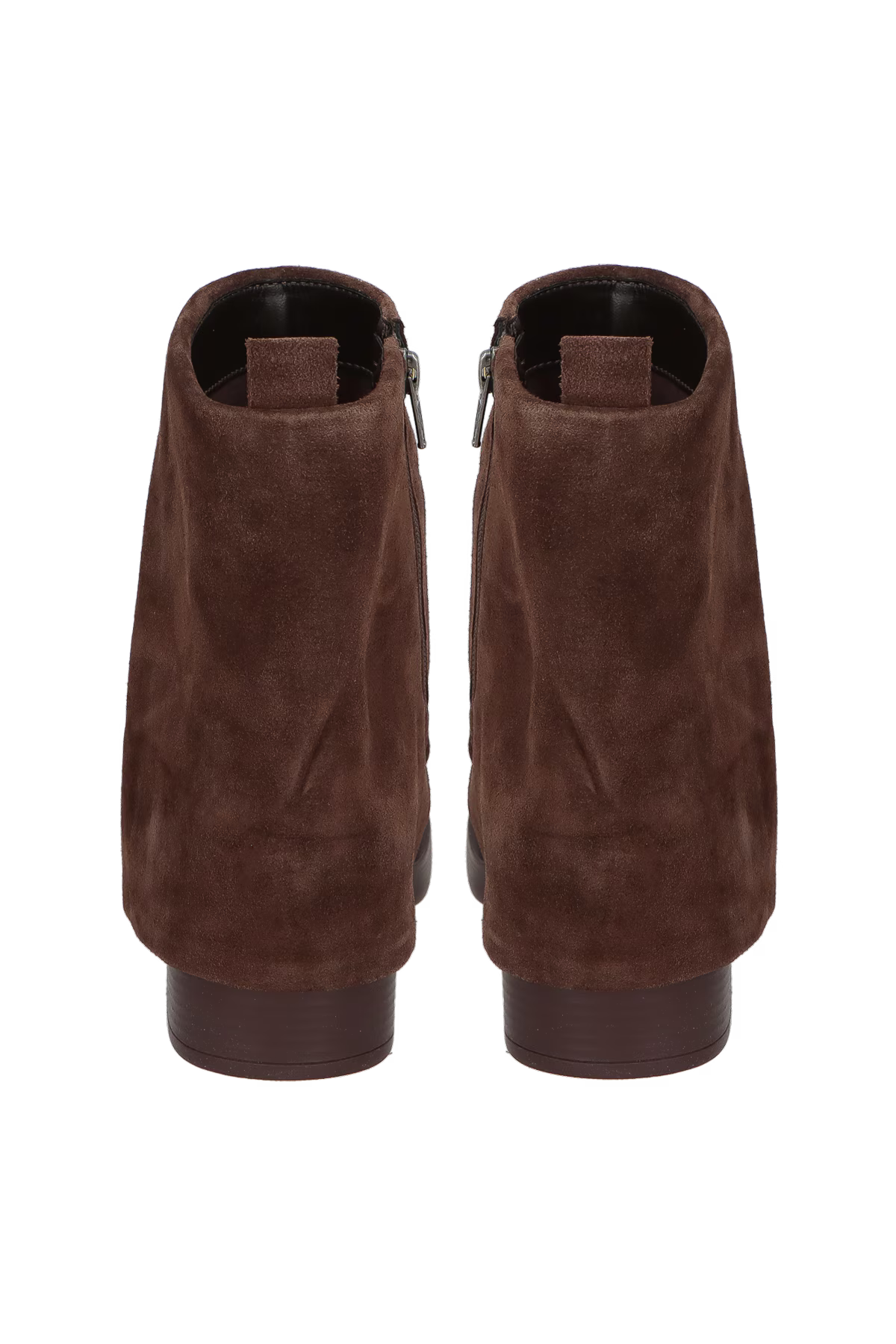 Bota Caña Sobrepuesta Corta Gamuza Marrón Café Caña Luiza Barcelos