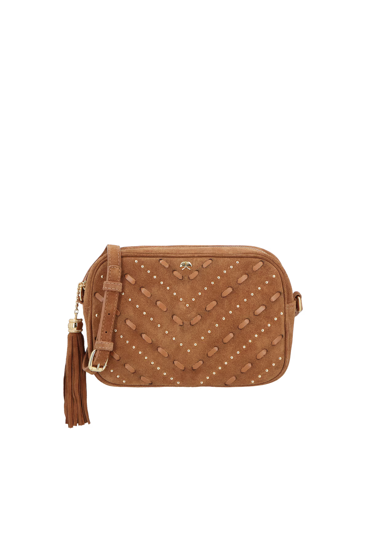 Cartera Cuero Caramelo Camuza Luiza Barcelos