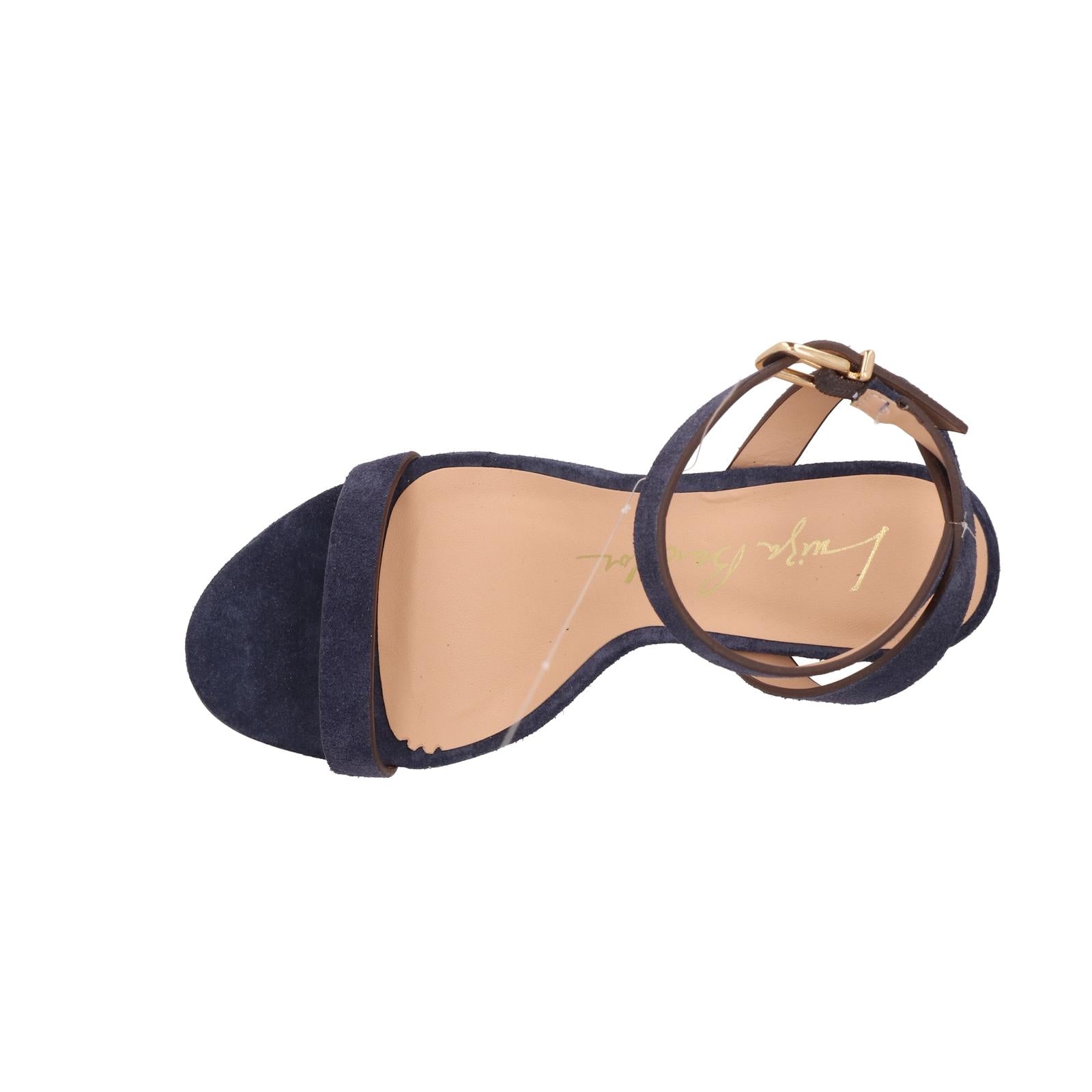 Sandalia Anabela Camuza Azul Luiza Barcelos - 113