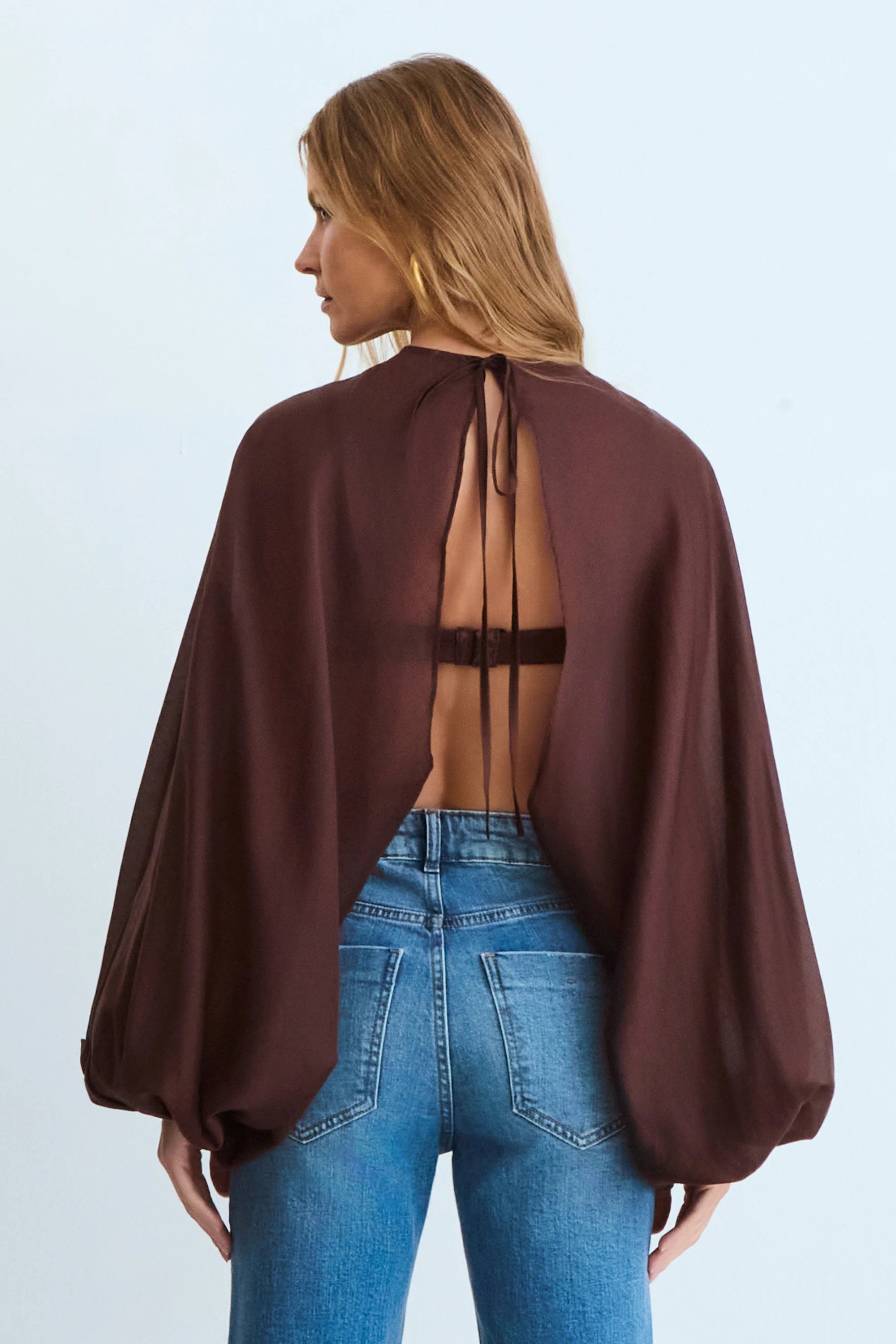 Blusa Capa Marron Zen - 51379