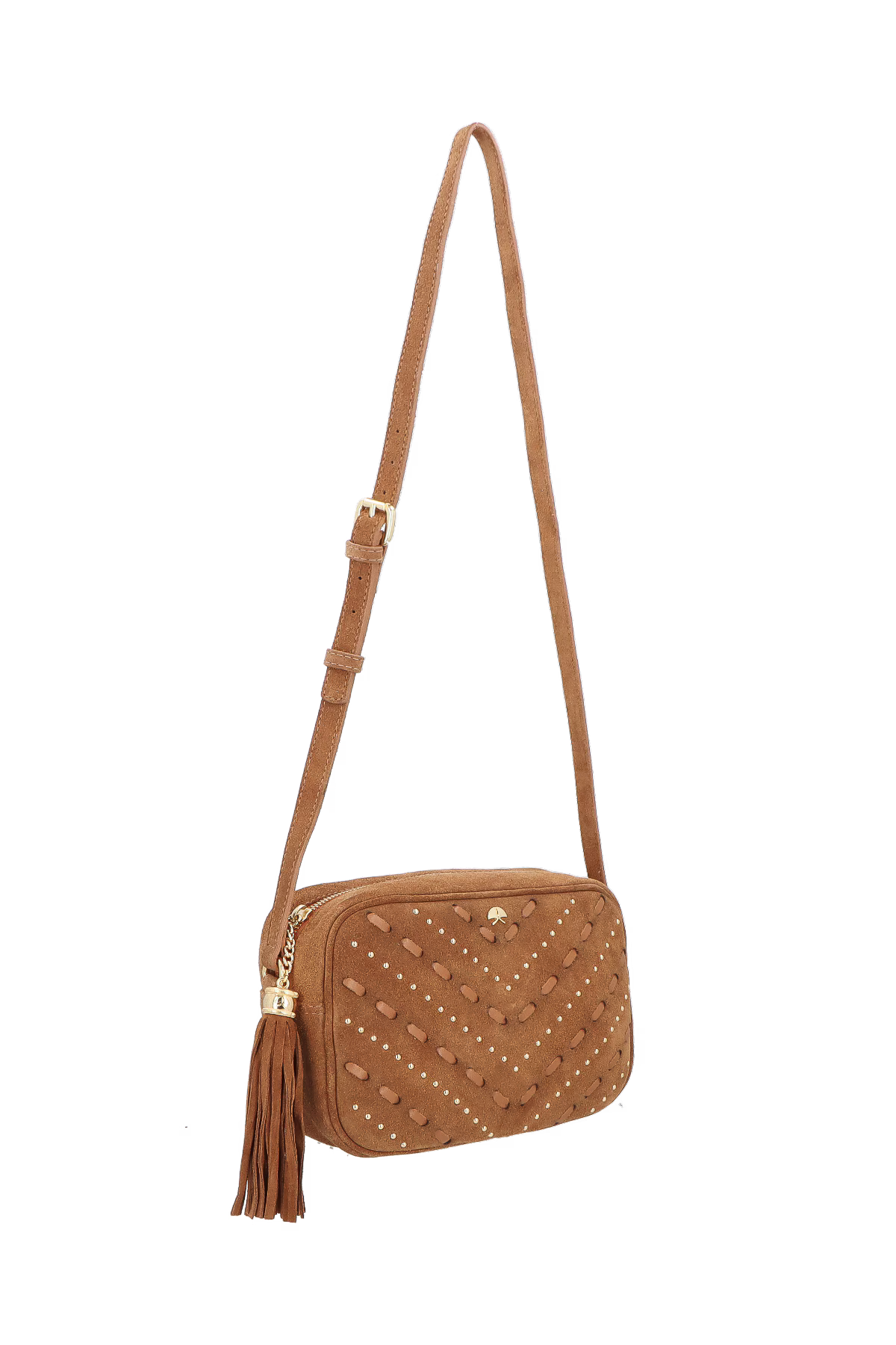 Cartera Cuero Caramelo Camuza Luiza Barcelos