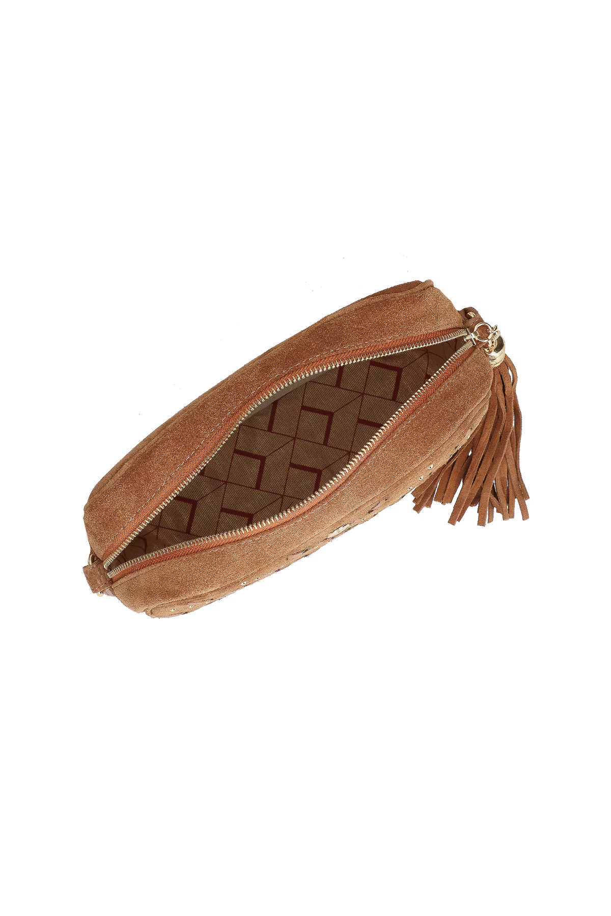 Cartera Cuero Caramelo Camuza Luiza Barcelos