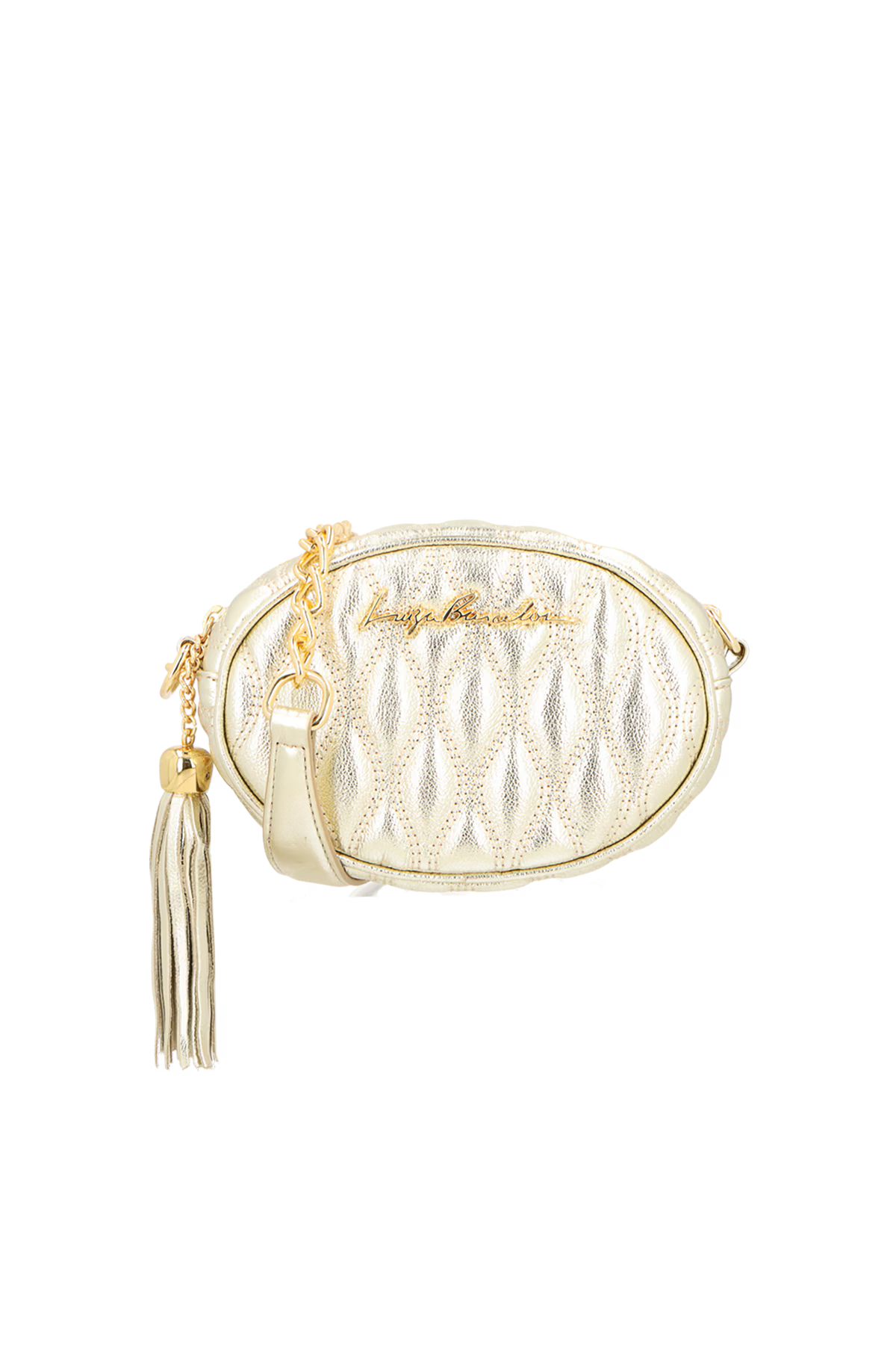 Cartera Cuero Corriente Metal Nude Luiza Barcelos