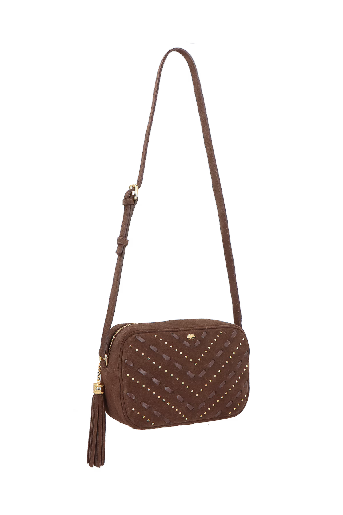 Cartera Cuero Marron Camuza Luiza Barcelos