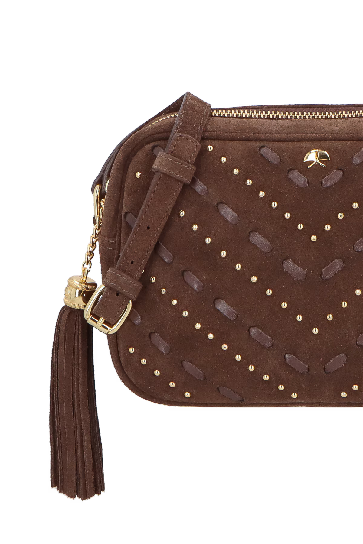 Cartera Cuero Marron Camuza Luiza Barcelos