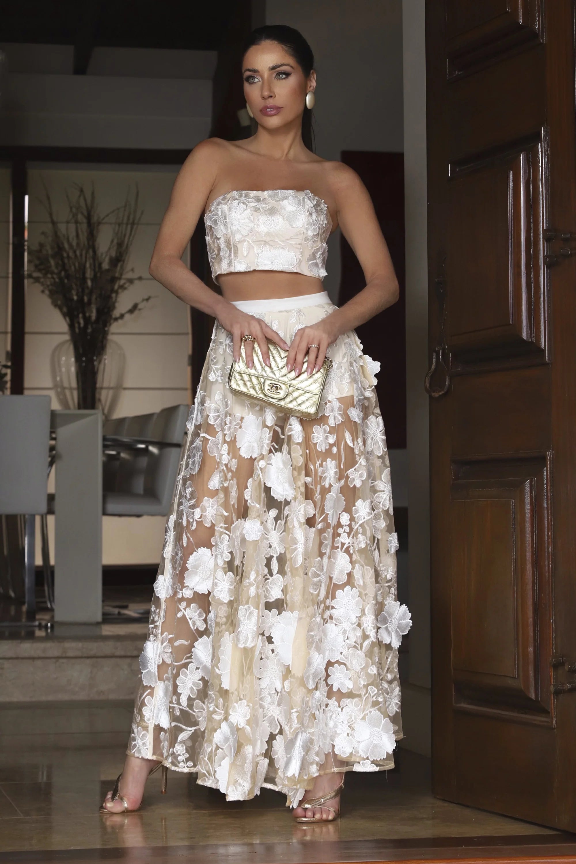 Falda Tule Bordada Off Zen - 48362