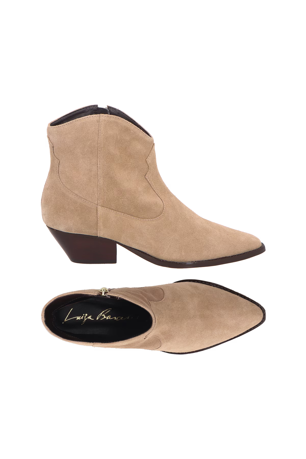 Bota Western Cano Corto Gamuza Fendi LB - 231