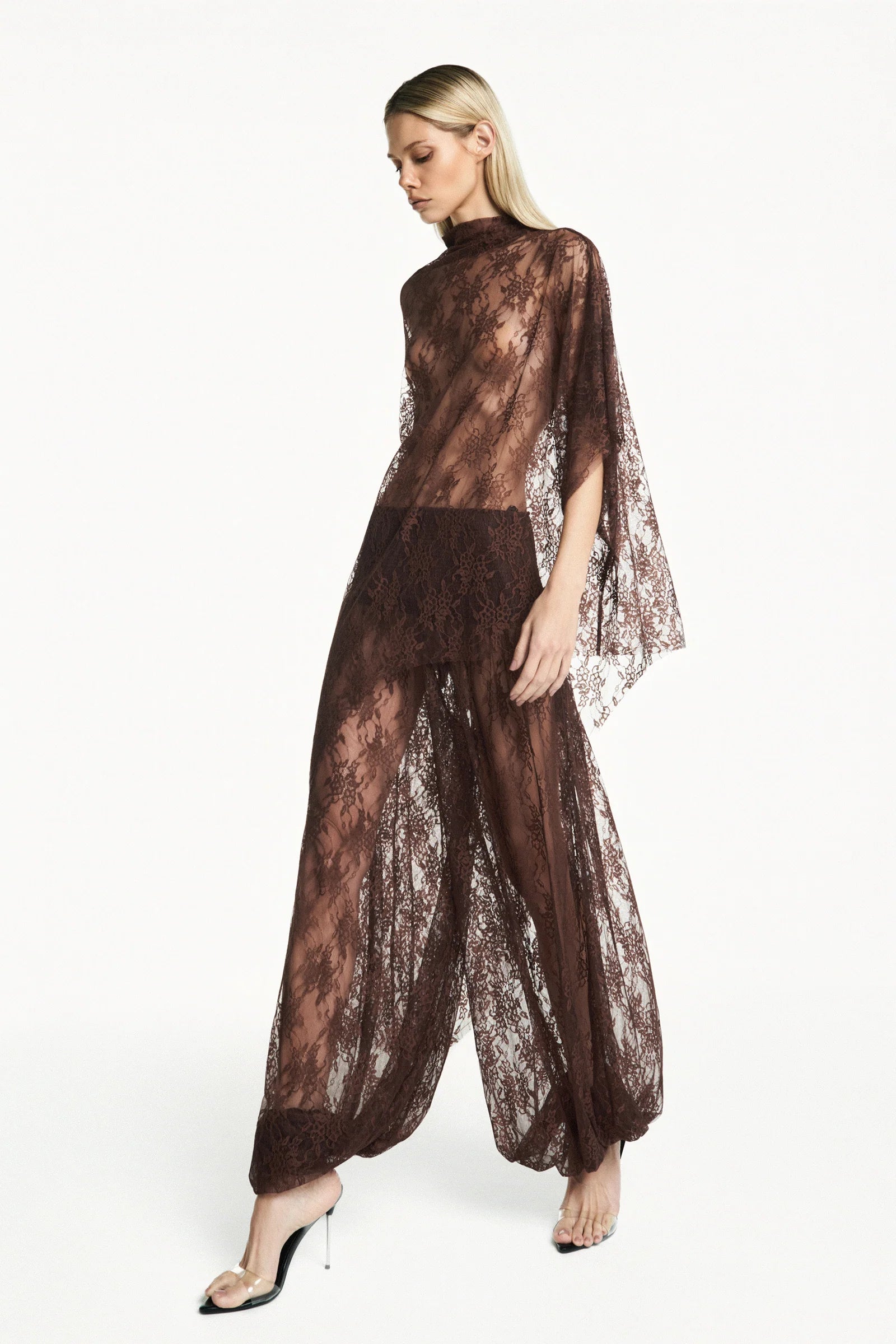 Blusa Kaftan Encaje Marron TIG