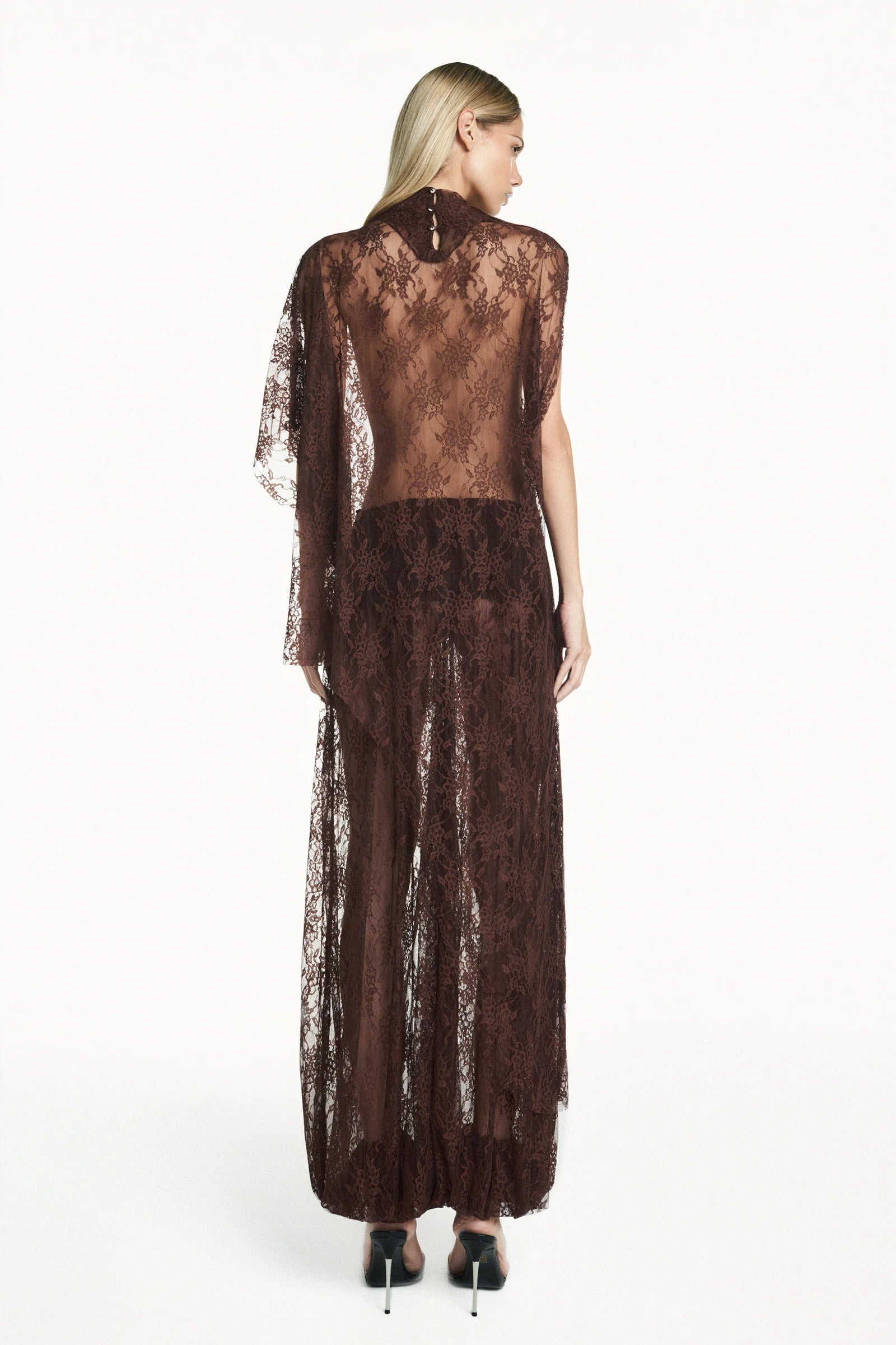 Blusa Kaftan Encaje Marron TIG