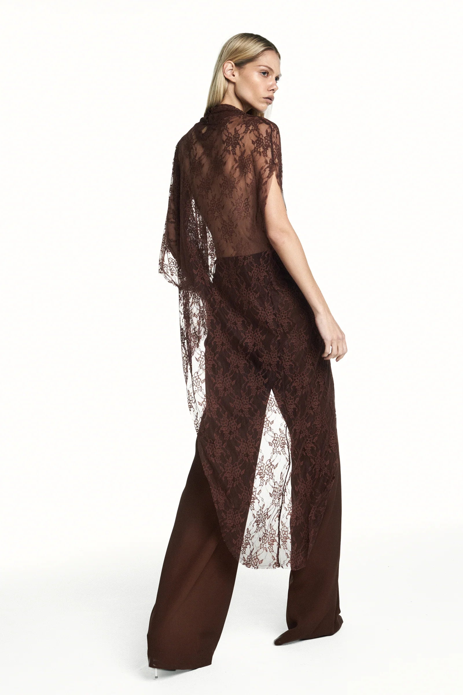 Blusa Kaftan Encaje Marron TIG