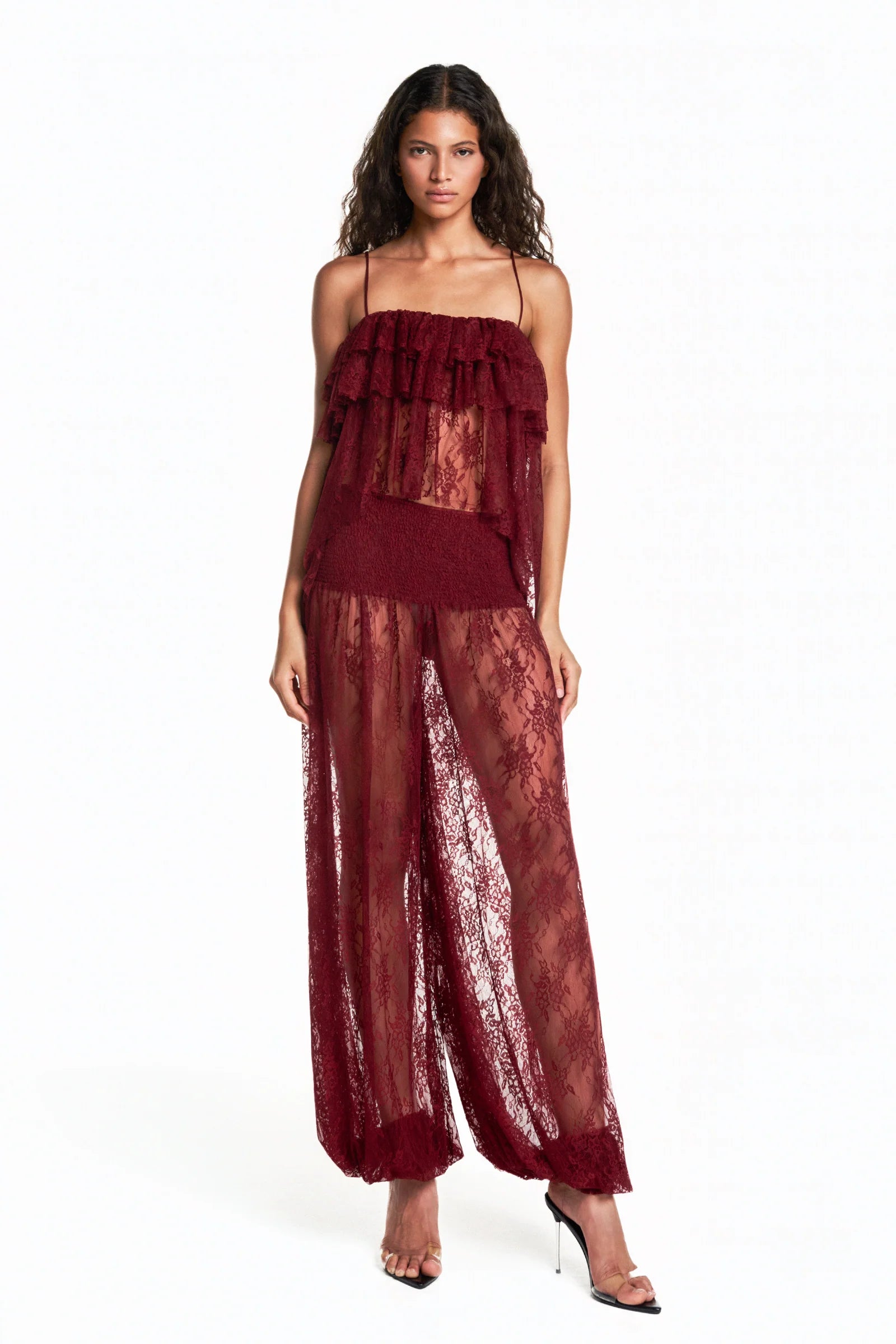 Pantalon Encaje Burdeo TIG