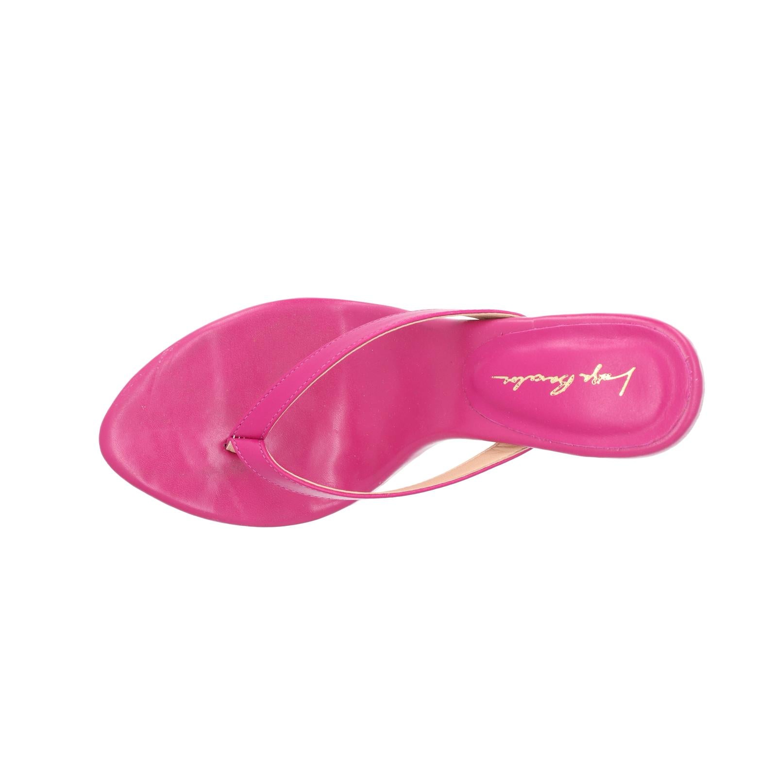 Sandalia Cuero Dedo Alta Rosa Magenta Luiza Barcelos - 107