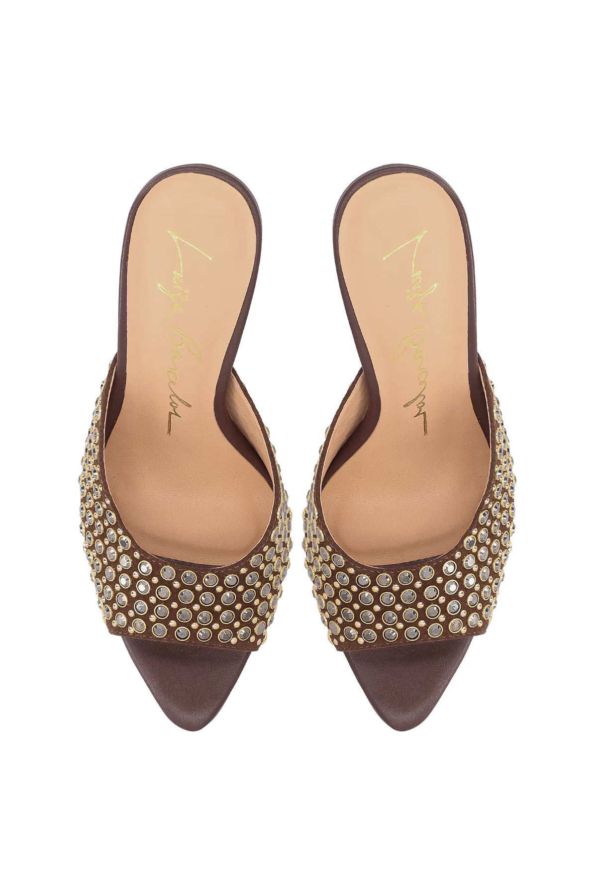 Mule Abierto Bordado Marron Luiza Barcelos - 111