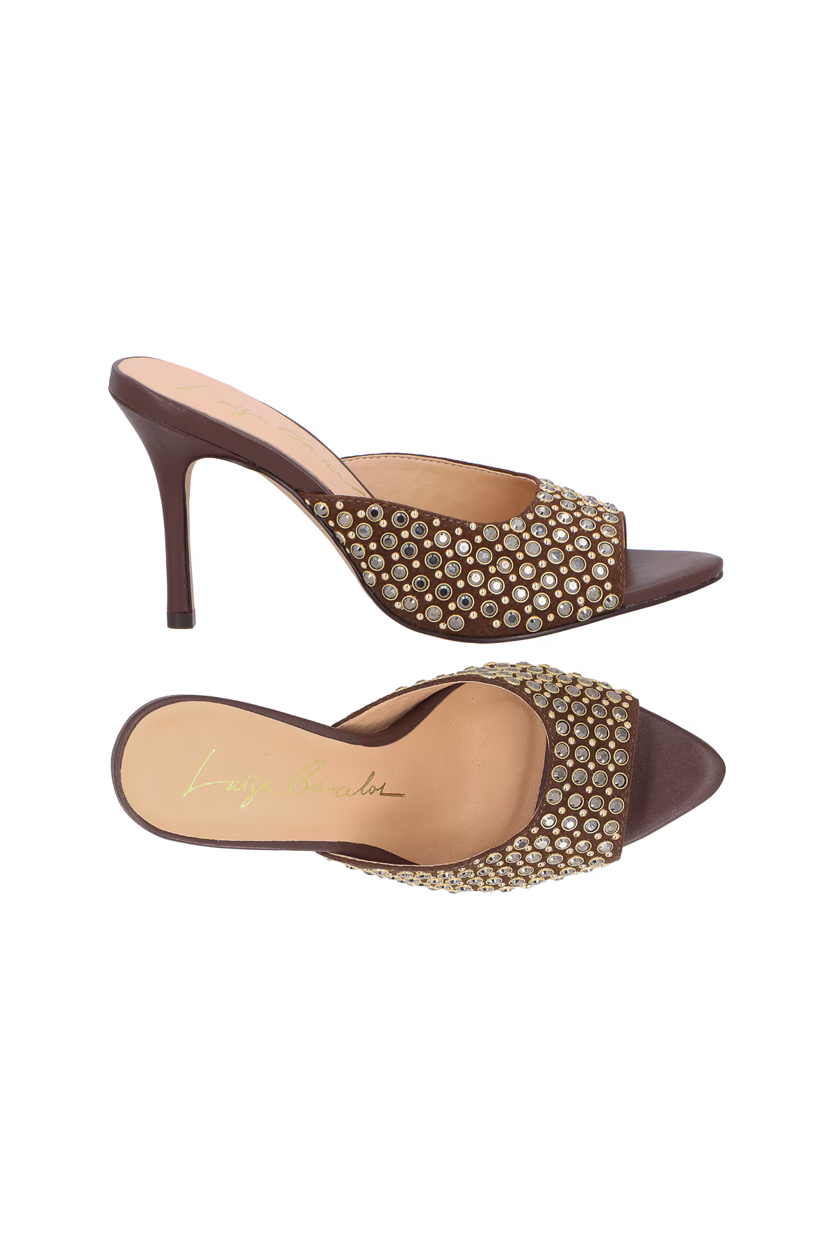 Mule Abierto Bordado Marron Luiza Barcelos - 111