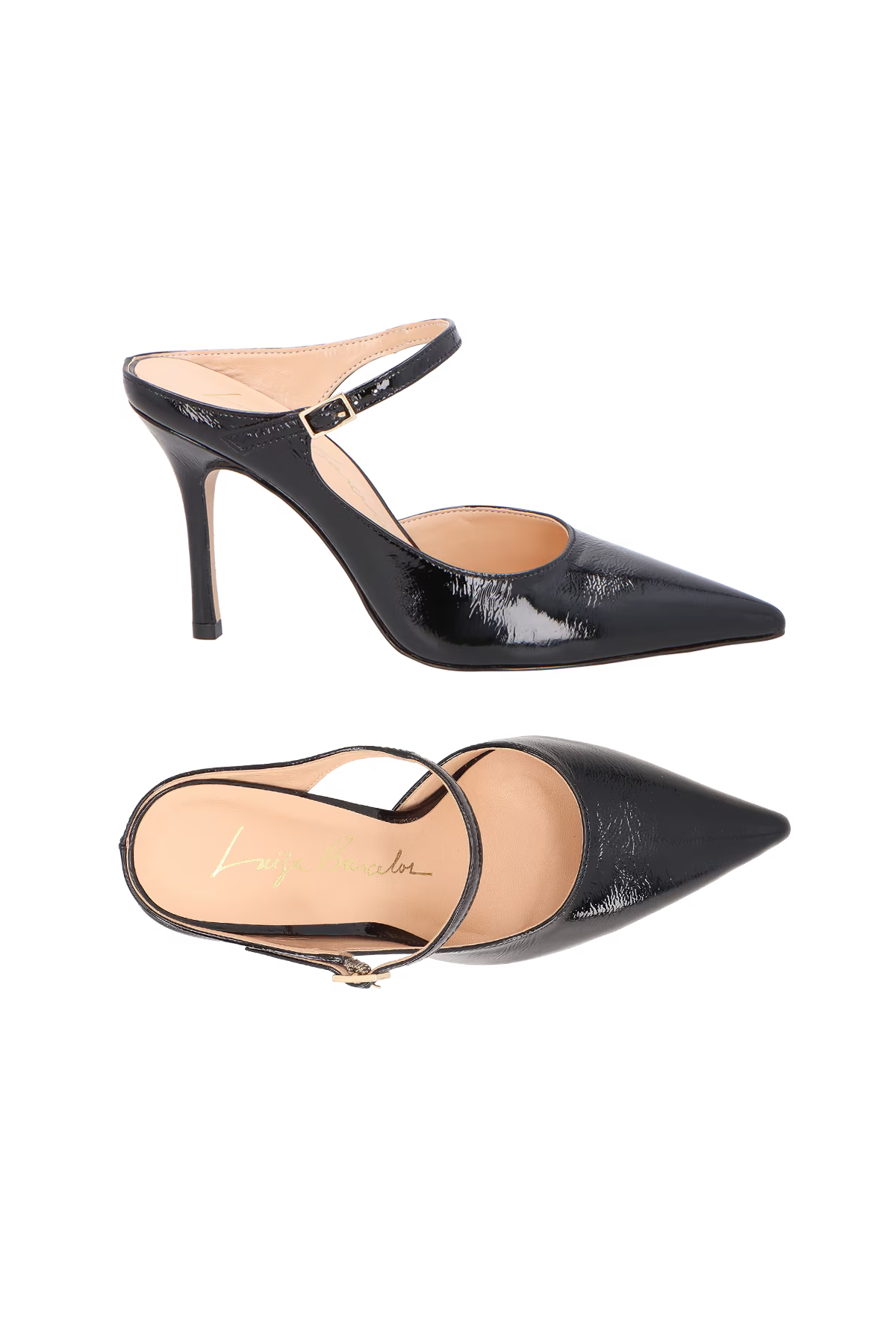 Mule Cuero Verniz Negro Luiza Barcelos - 128