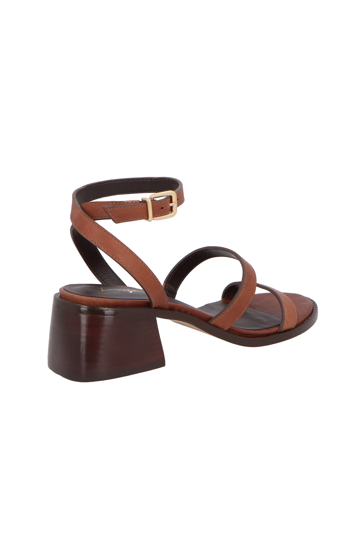 Sandalia Cuero Bloco Medio Cafe Luiza Barcelos - 109