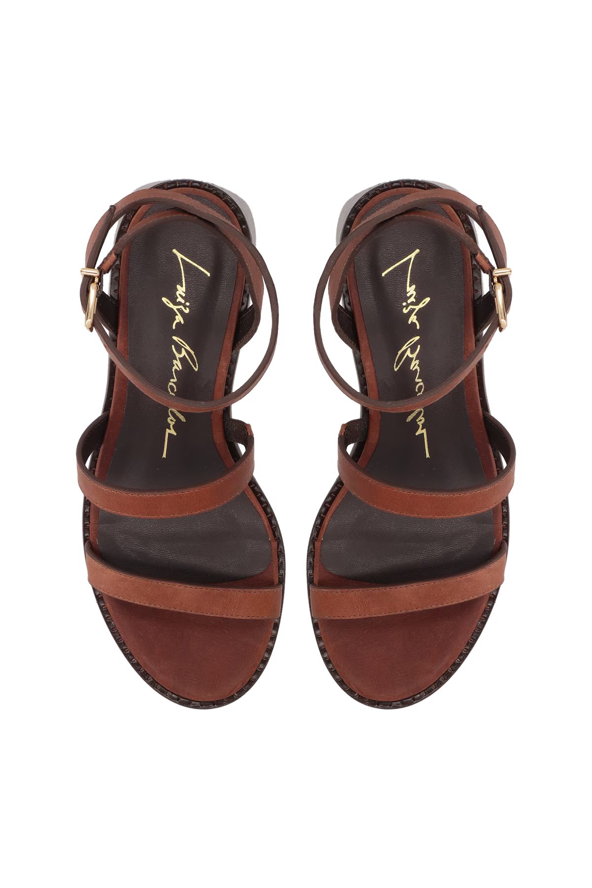 Sandalia Cuero Bloco Medio Cafe Luiza Barcelos - 109