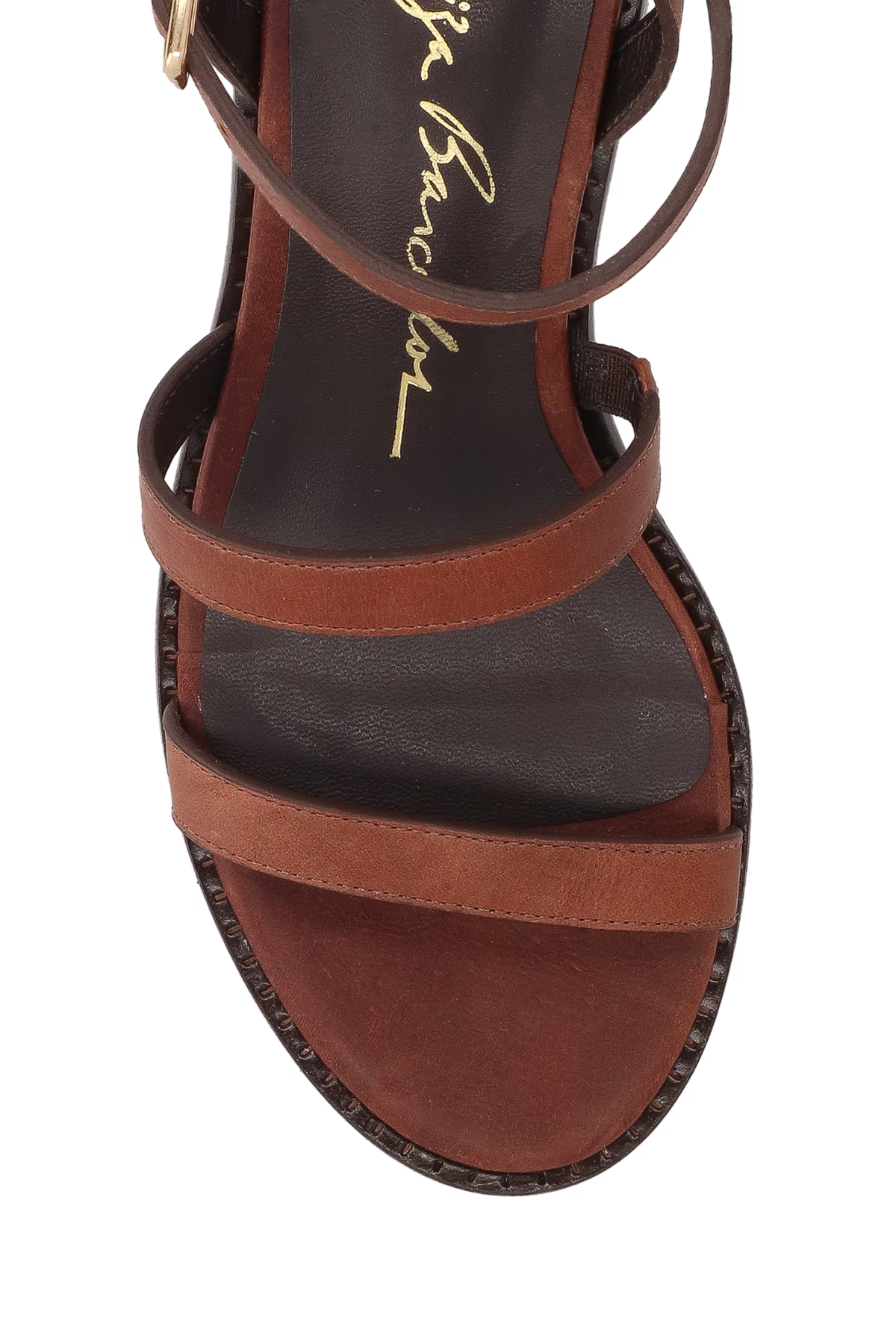 Sandalia Cuero Bloco Medio Cafe Luiza Barcelos - 109