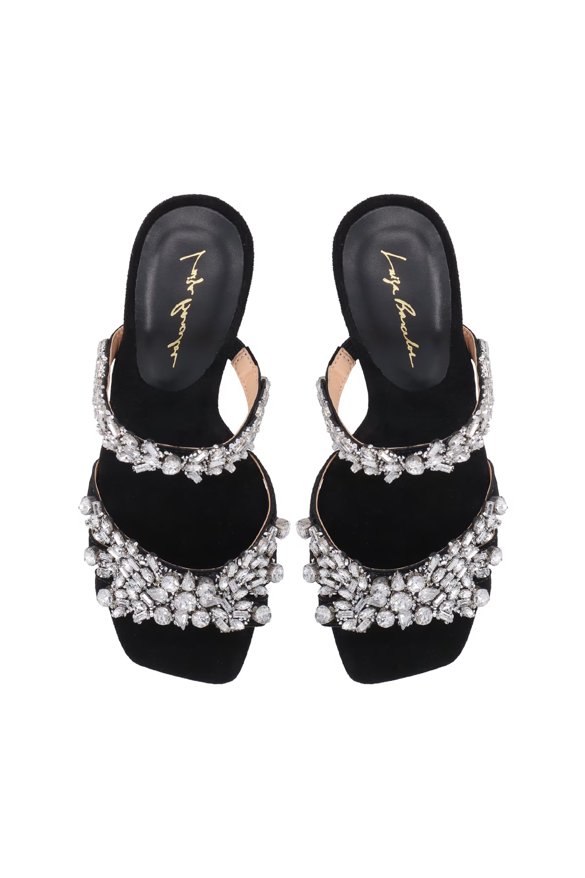 Sandalia Brillo Camuza Negro Luiza Barcelos - 108