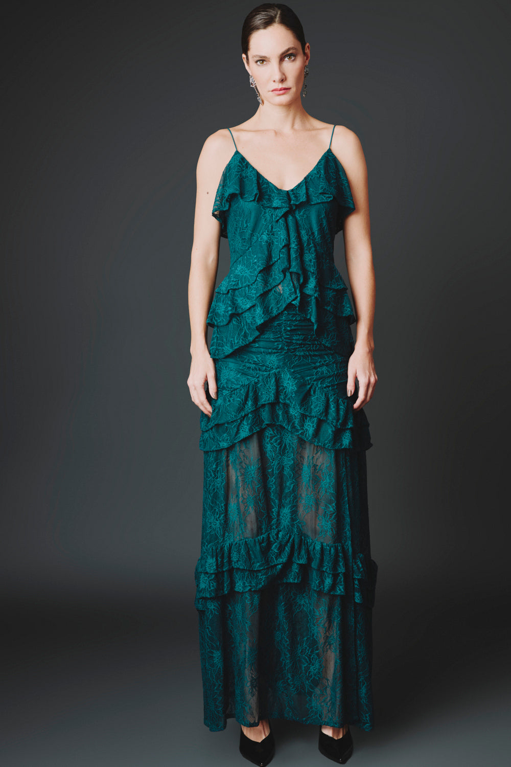 Falda Sarah Encaje Verde Rock Lola