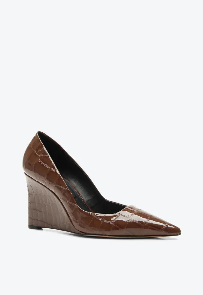 Scarpin Vitoria Croco Marron Vicenzaa