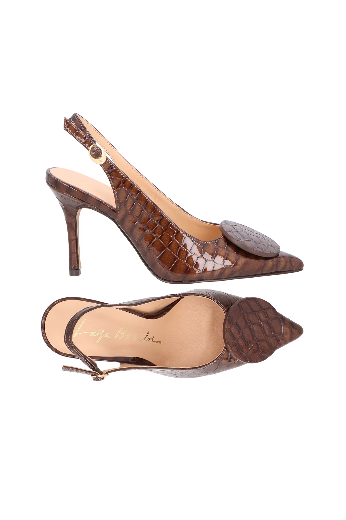 Scarpin Alto Croco Marron Luiza Barcelos - 140