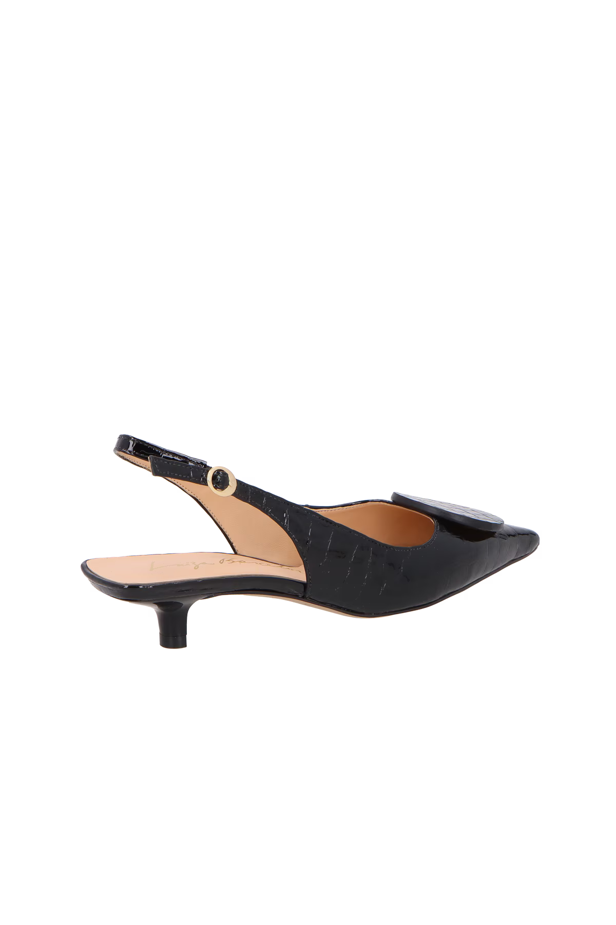 Scarpin Bajo Croco Negro Luiza Barcelos - 145